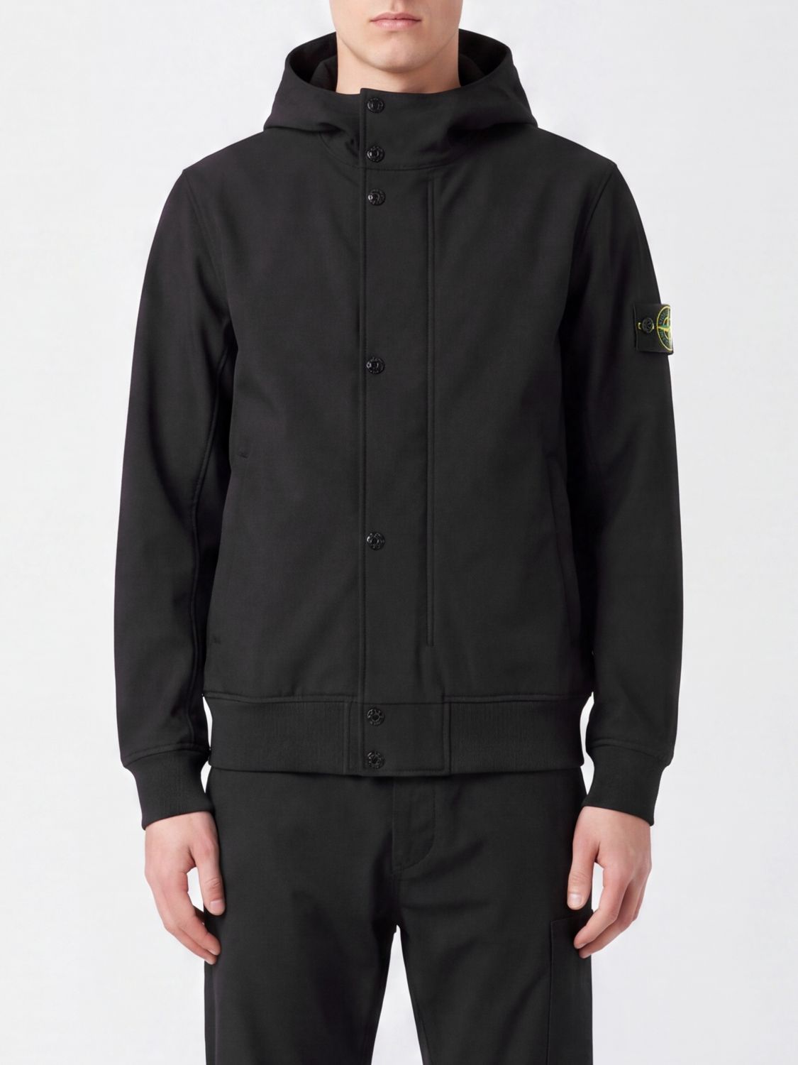 STONE ISLAND Kapuzen-Bomberjacke aus wasserabweisendem Stretch-Tech-Gewebe