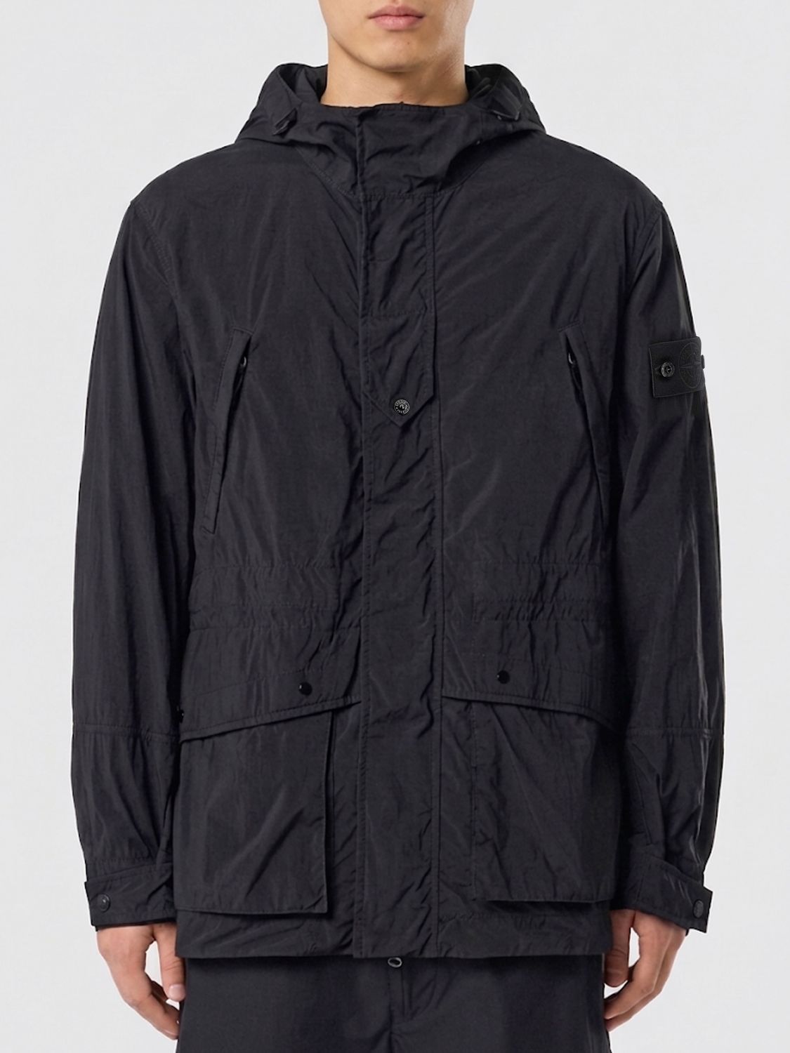 STONE ISLAND Ghost Capsule Nylon-Parka mit Kapuze und monochromem Logo