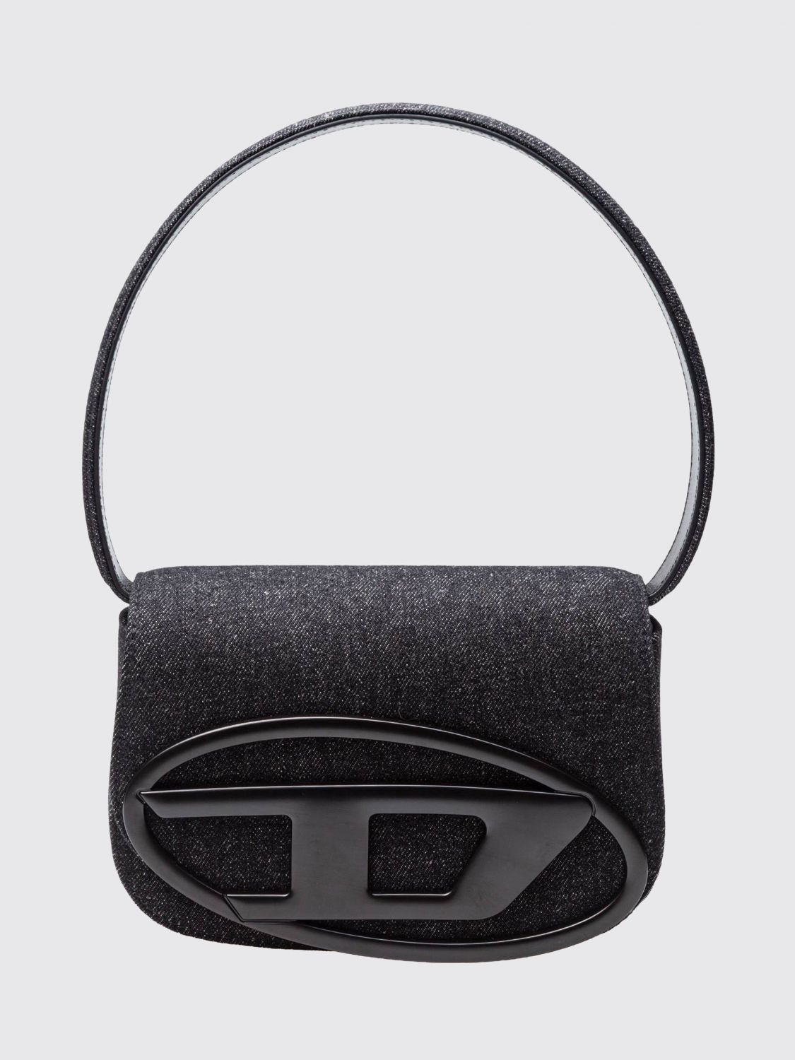 DIESEL 1DR Monogram Denim Mini Handbag with Removable Strap