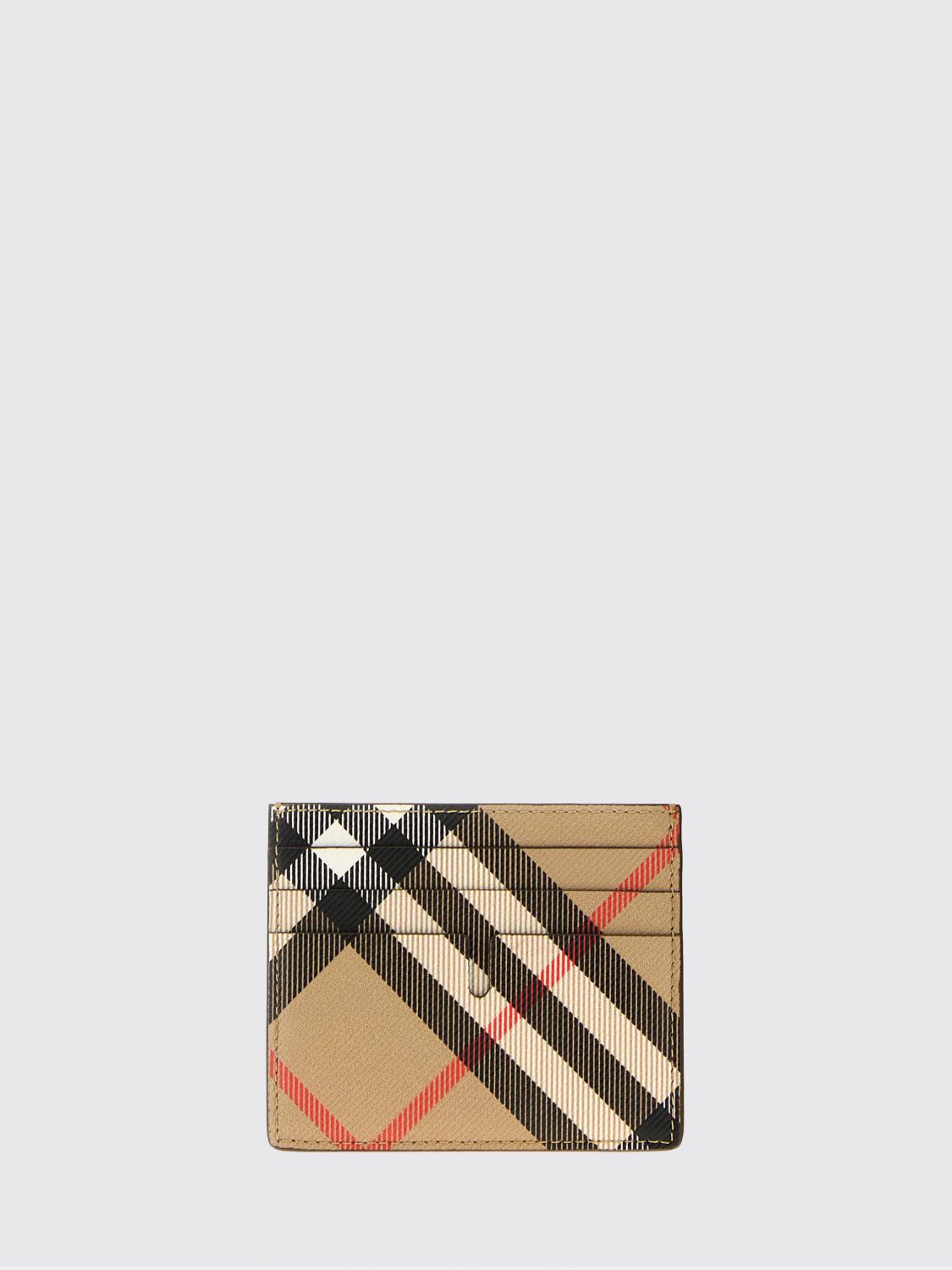 BURBERRY Flaches Kartenetui aus beschichteter Baumwolle mit Vintage-Check-Muster