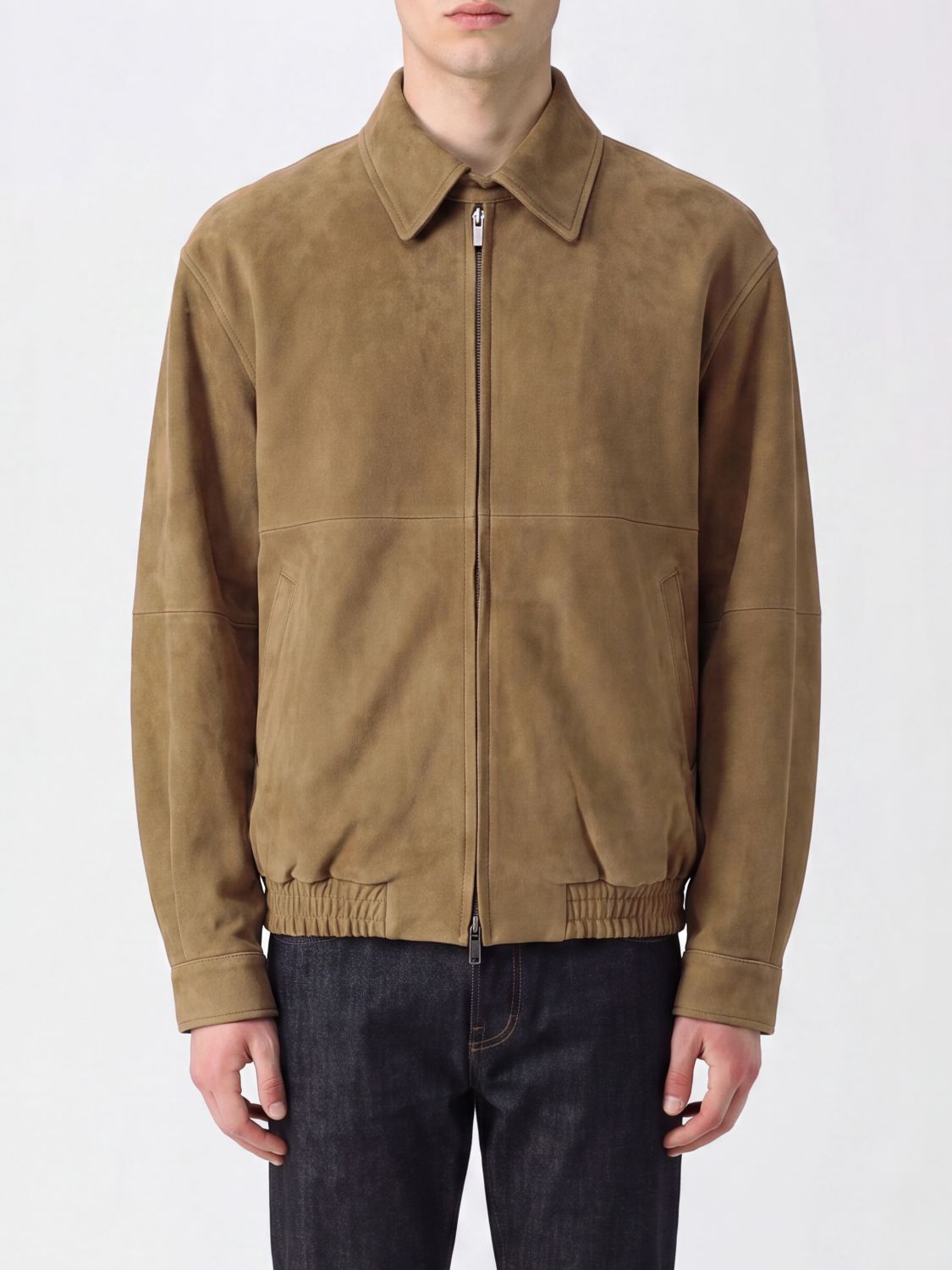 Tonywack Suede Shirt Jacket with Zip Closure · M