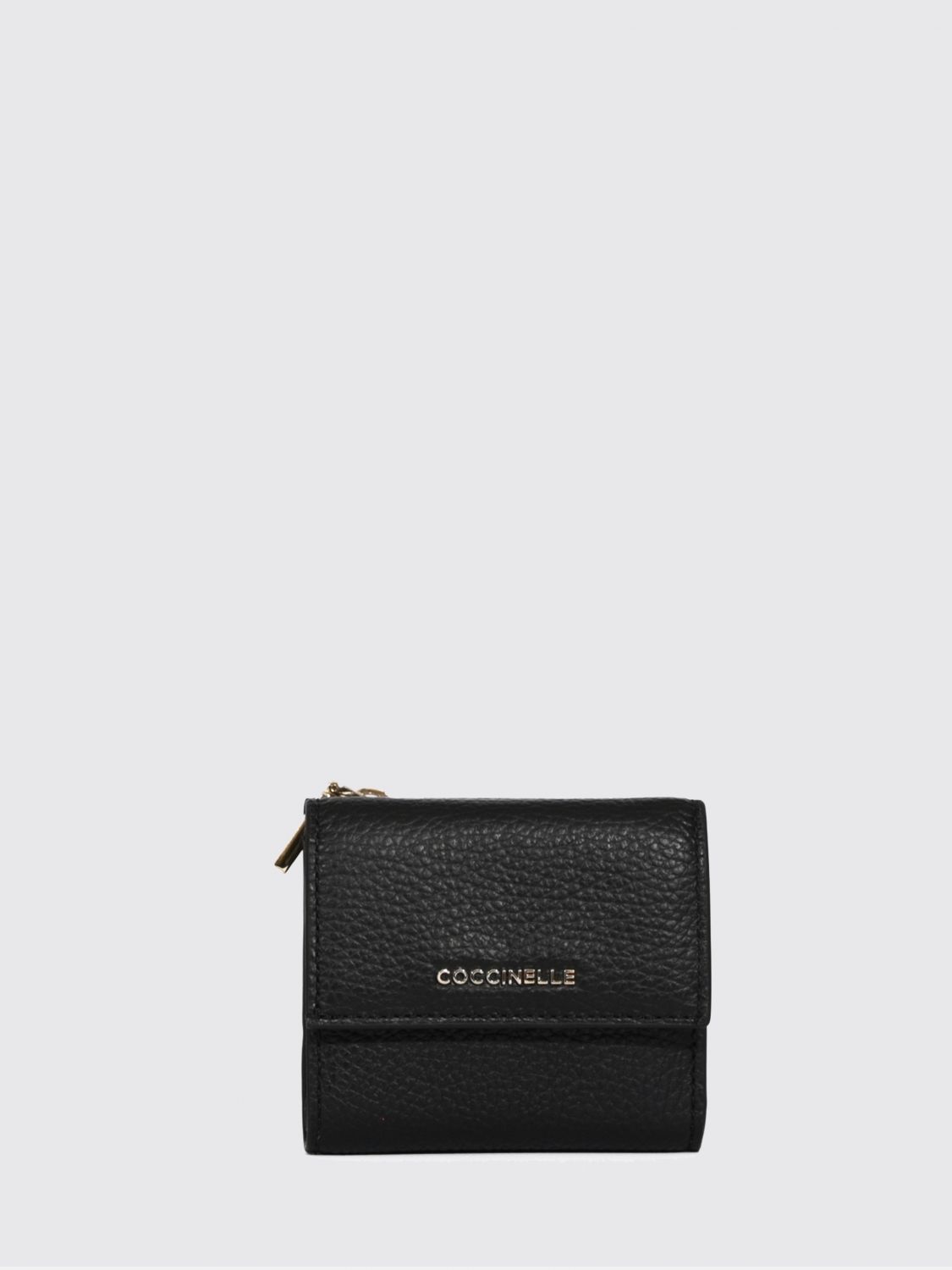 COCCINELLE Metallic Soft Tri-Fold-Geldbörse aus genarbtem Leder