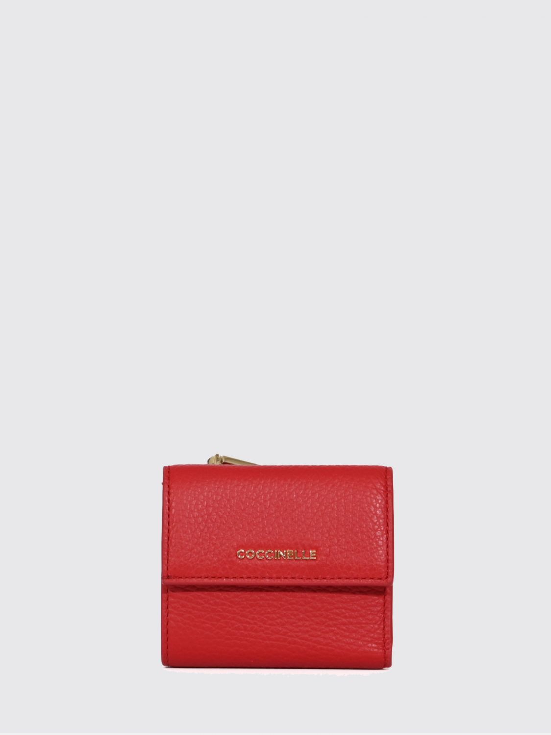 COCCINELLE Metallic Soft Tri-Fold-Geldbörse aus genarbtem Leder