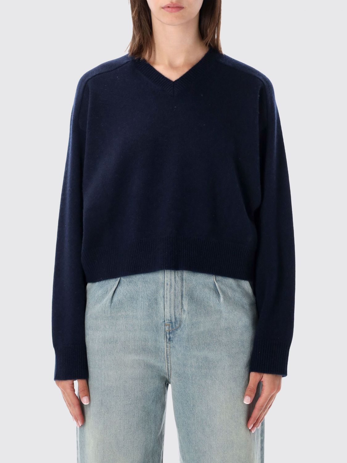LOULOU DE SAISON Locker geschnittener Pullover von aus reinem Kaschmir mit V-Ausschnitt