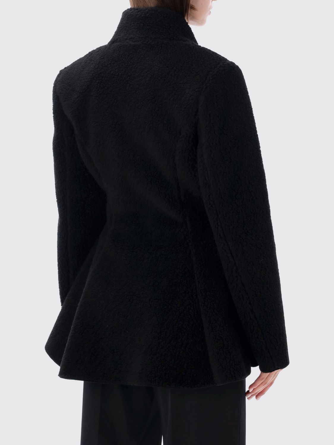 Stella Mccartney Fleece-texture Flared Jacket In Blue