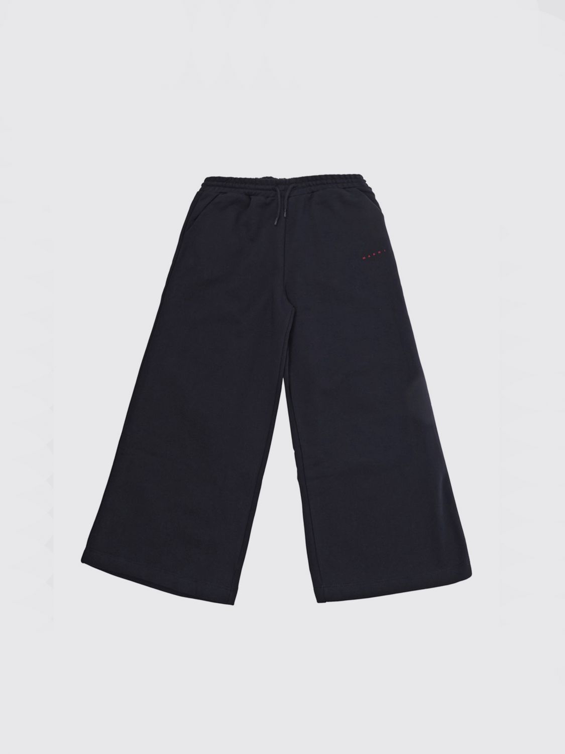 MARNI Boy's Wide-Leg Cotton Jogging Trousers with Contrast Logo