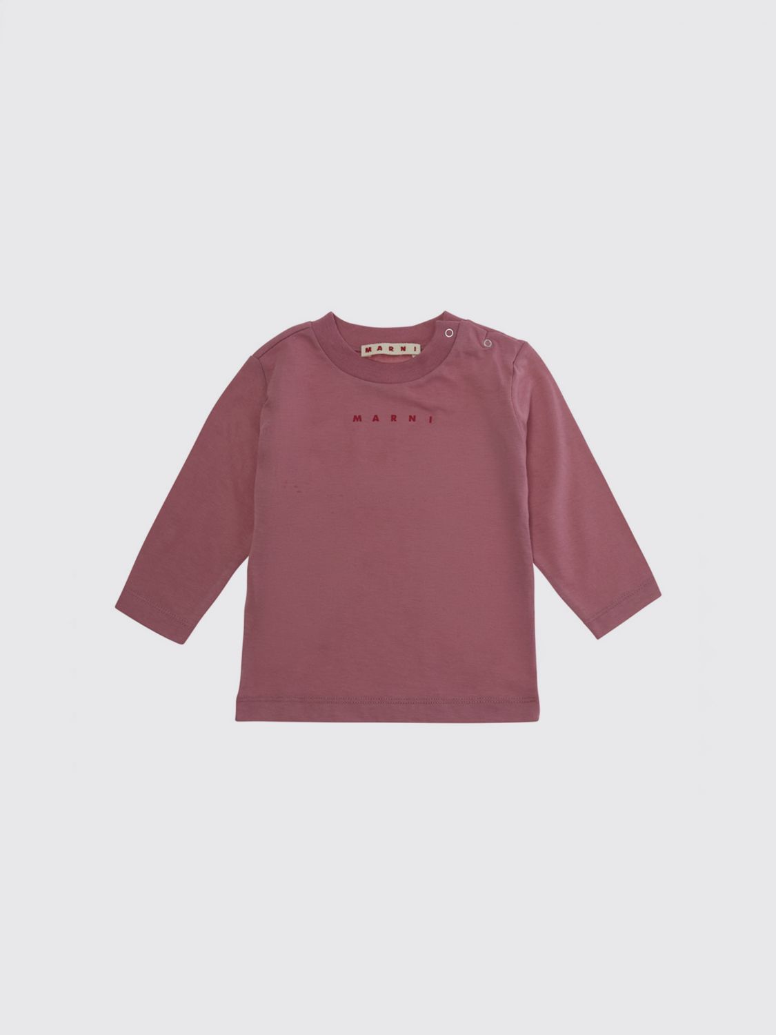 MARNI Boy's Cotton Sweatshirt with Printed Logo and Shoulder Buttons