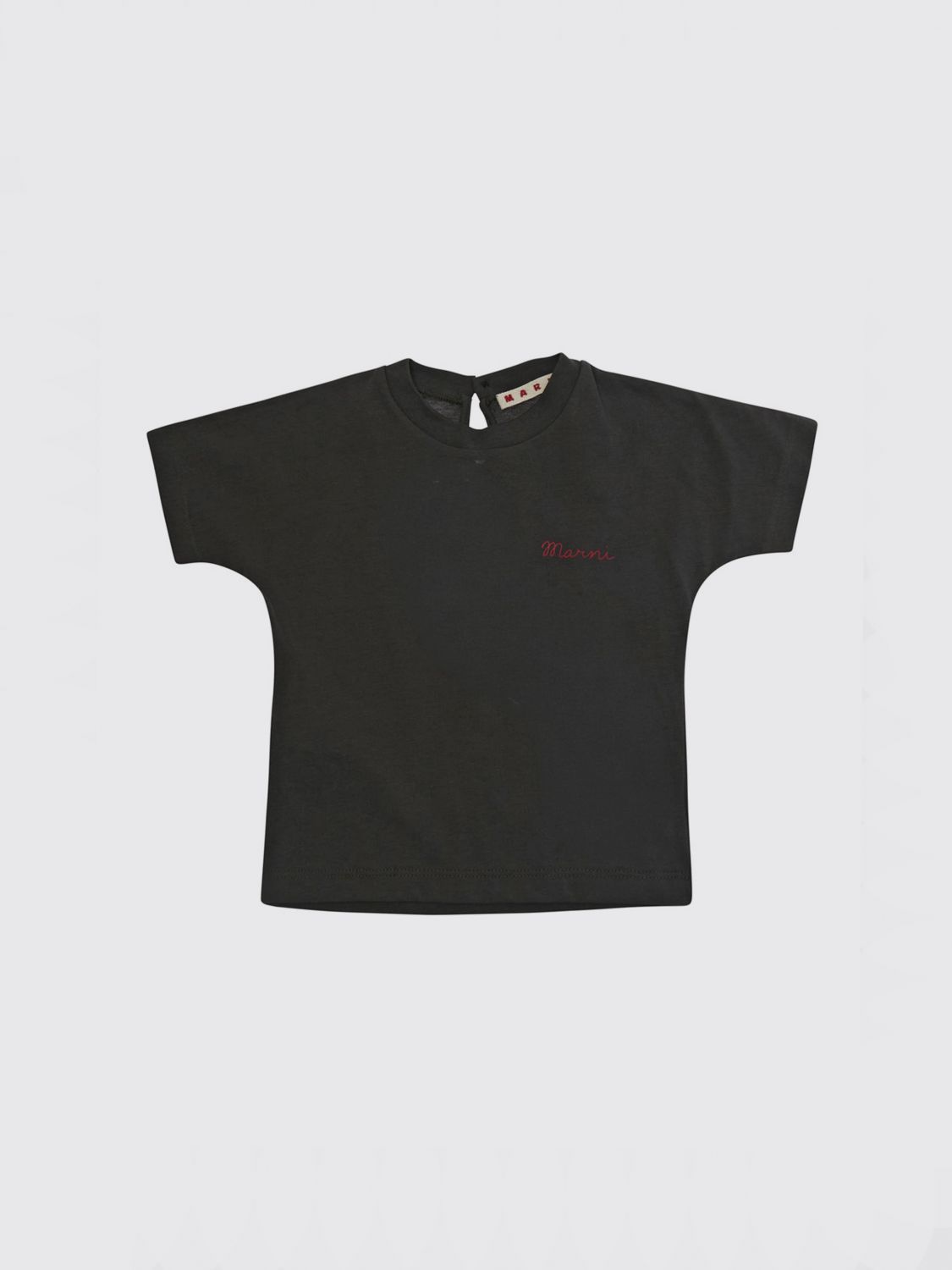MARNI Boy's Cotton T-Shirt with Contrasting Embroidered Logo