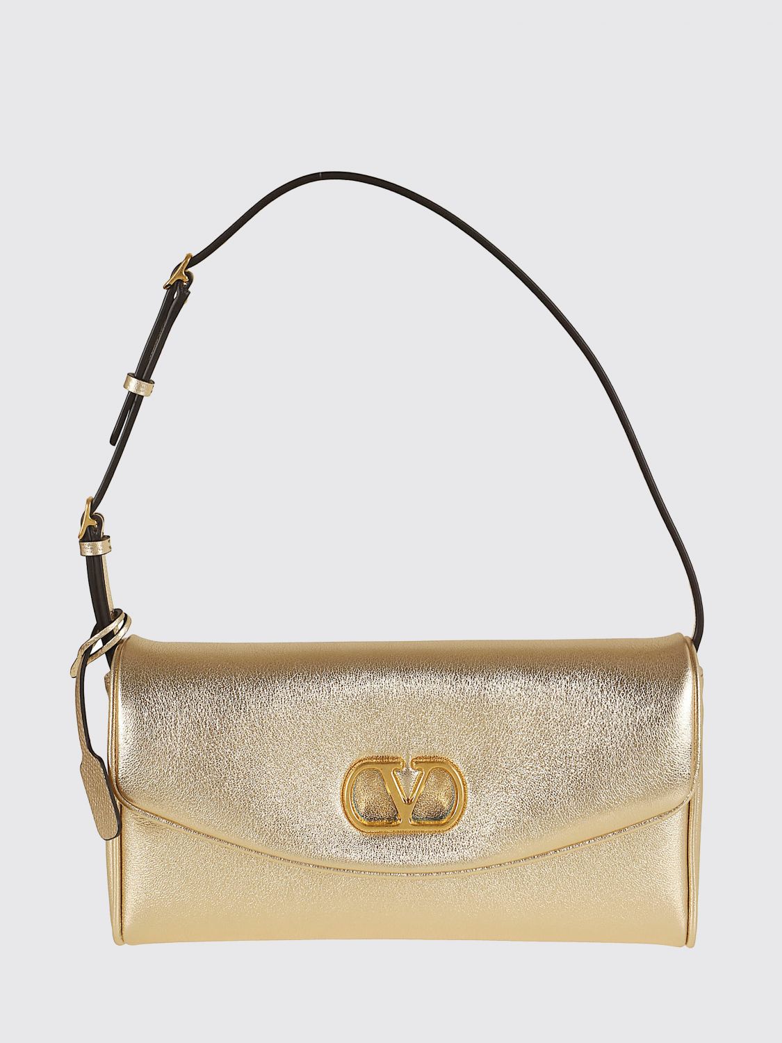 VALENTINO GARAVANI DeVain Laminated Nappa Shoulder Bag with VLogo Signature