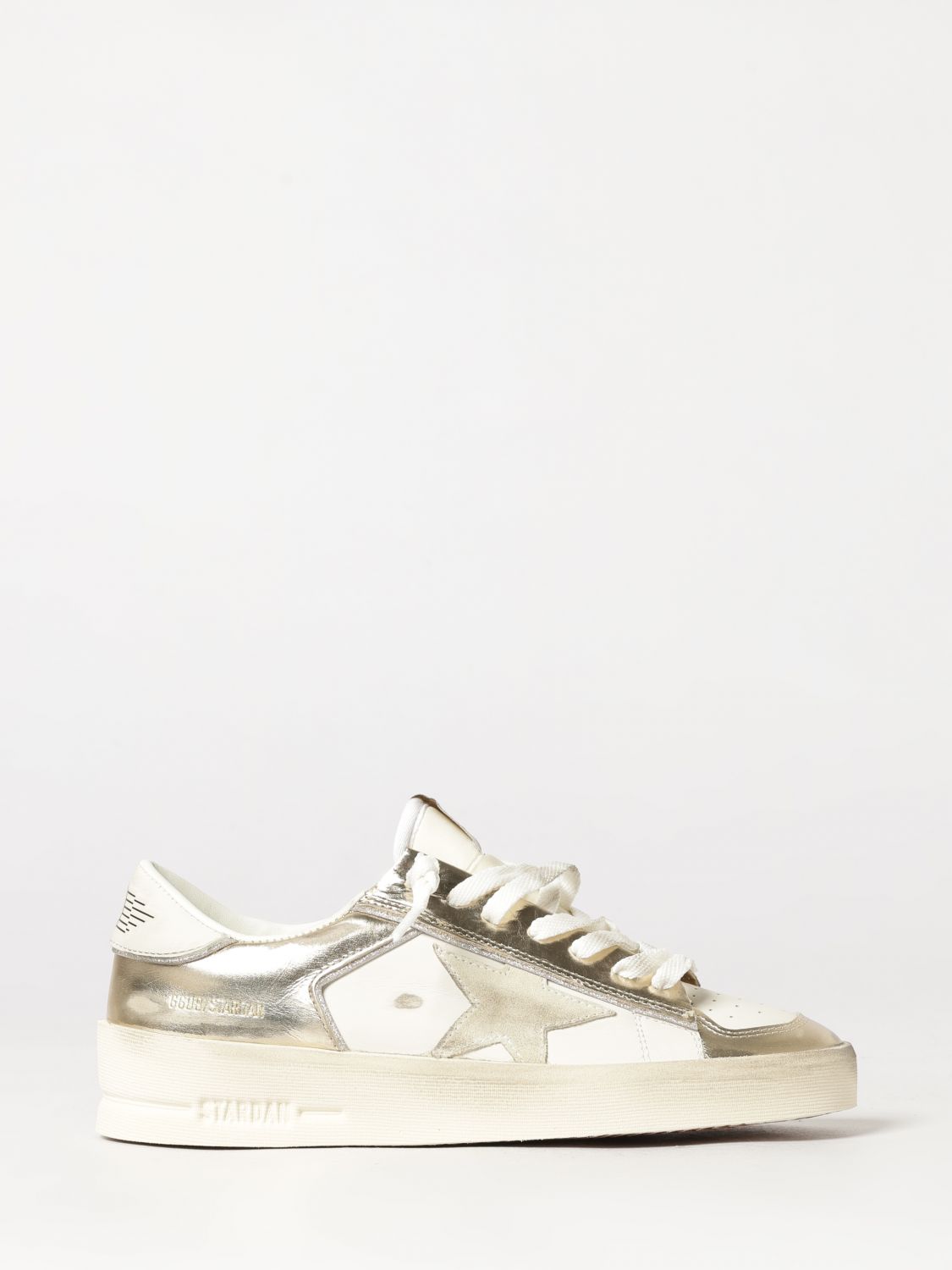 GOLDEN GOOSE Zweifarbige Stardan Low-Top-Sneaker aus Leder mit Used-Finish