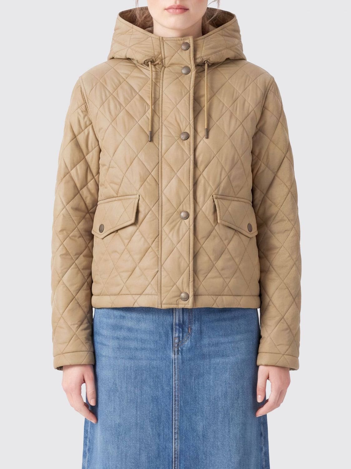 Burberry Quilted Nylon Hooded Short Puffer Jacket with Patch Pockets · XS