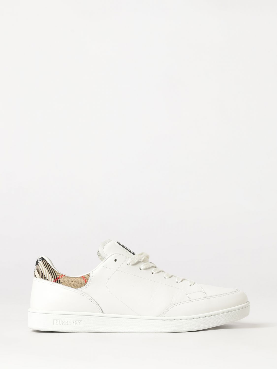BURBERRY Niedrige Set Sneakers von aus Leder mit Vintage-Check-Einsätzen