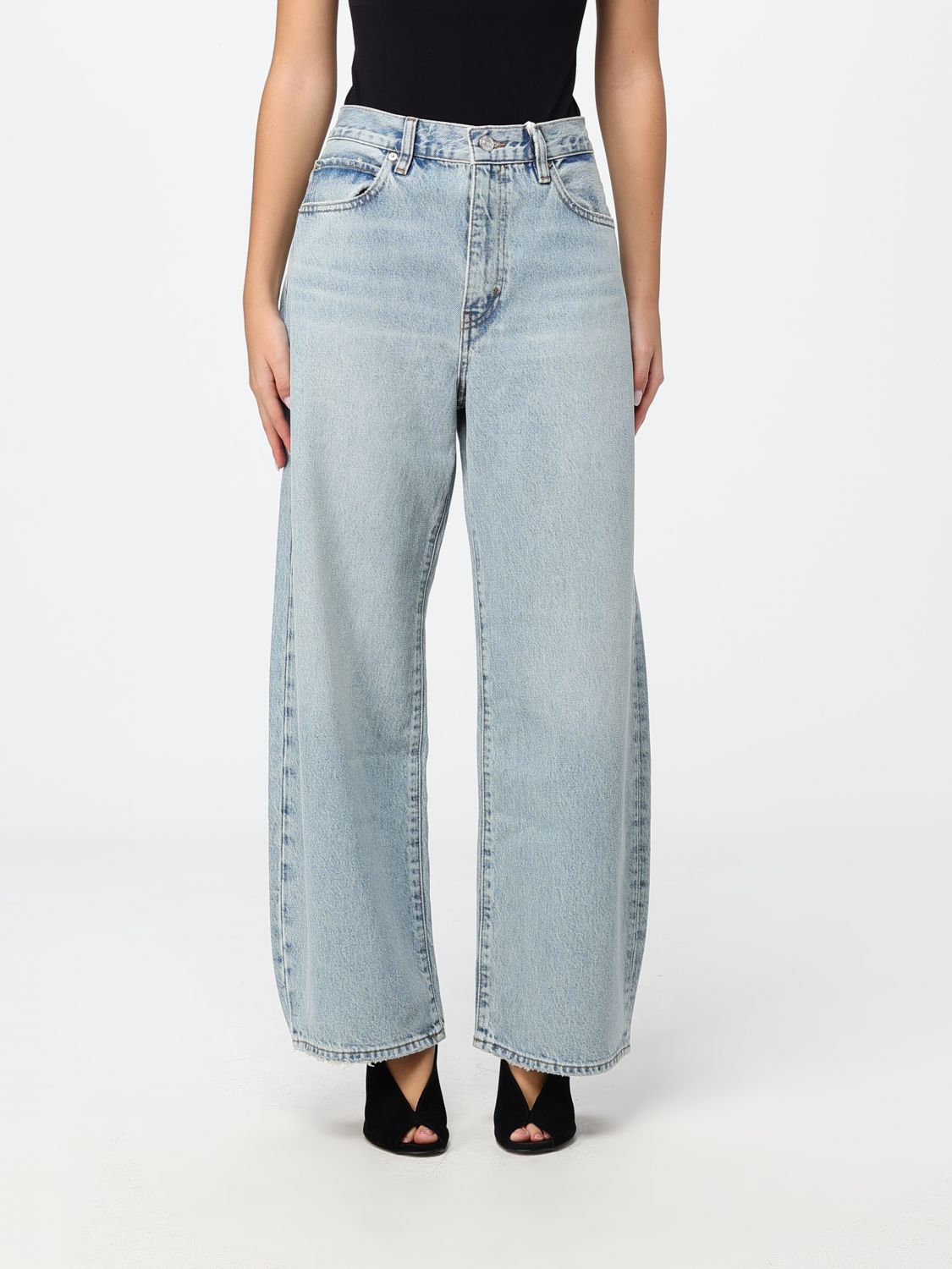 Frame Jeans Woman Color Denim In Blue