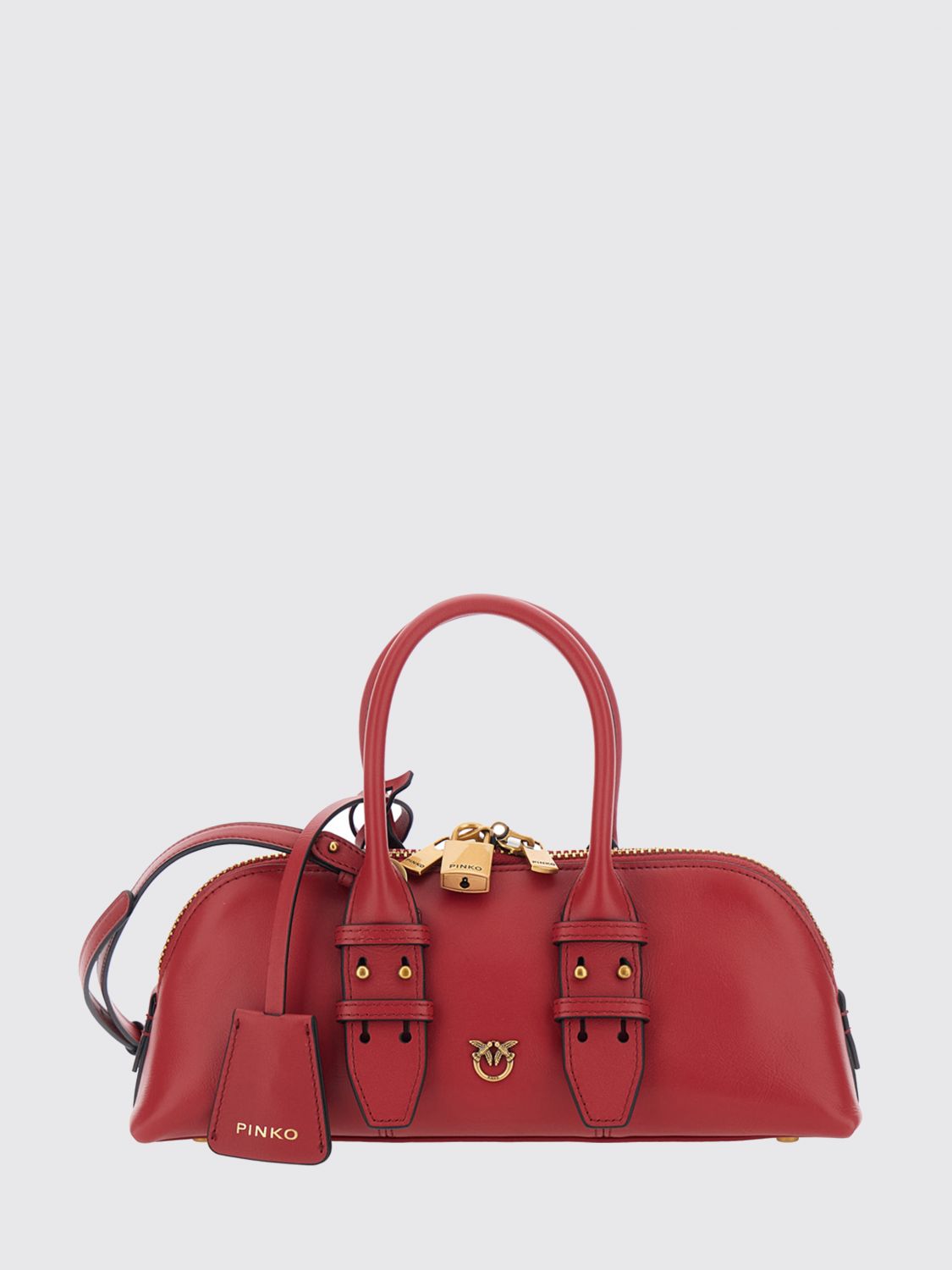 PINKO Escape Smooth Leather Handbag with Love Birds Logo PINKO Escape Smooth Leather Handbag with Love Birds Logo