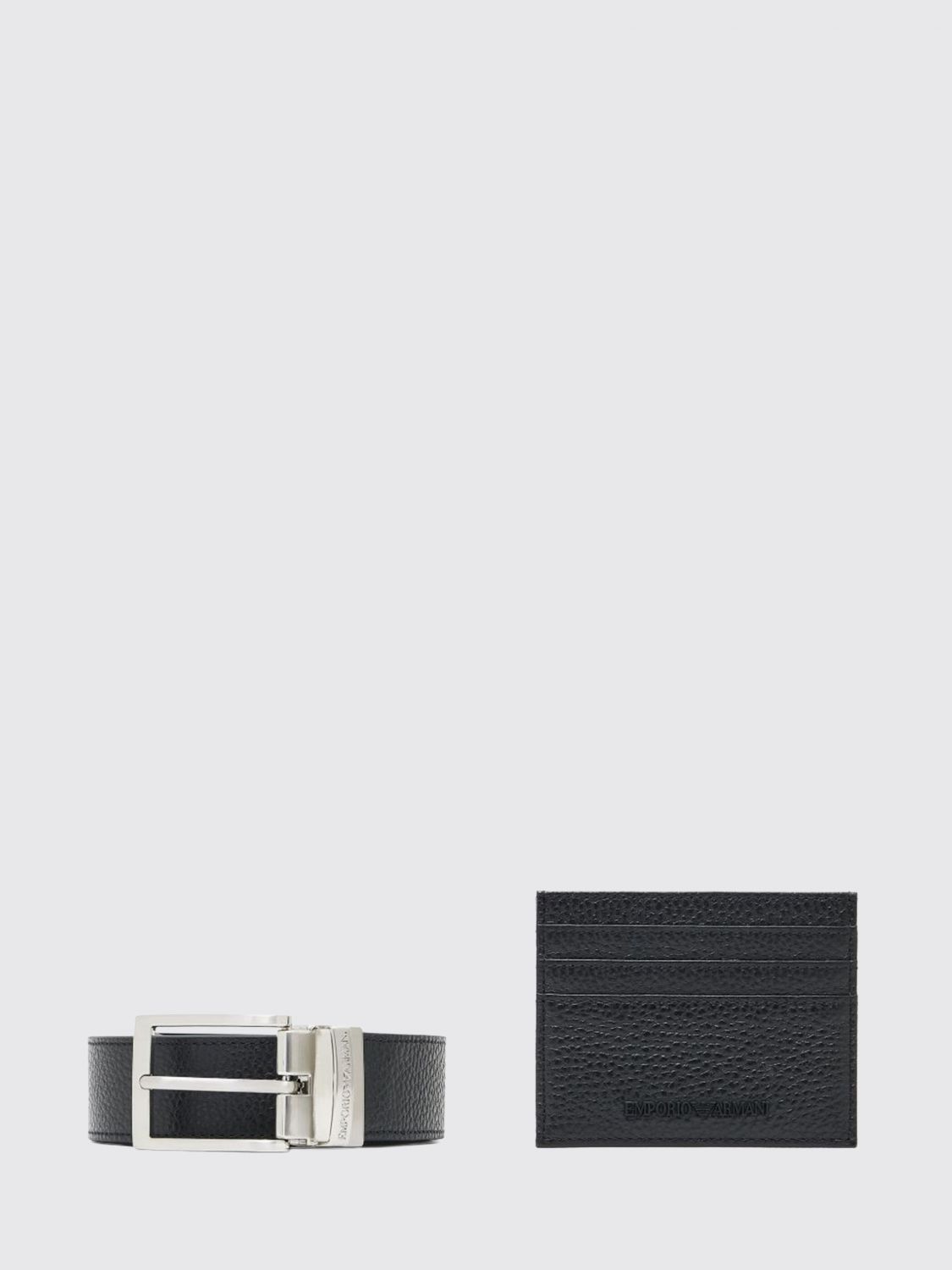 EMPORIO ARMANI Geschenkbox aus Leder mit Wendegürtel und Brieftasche