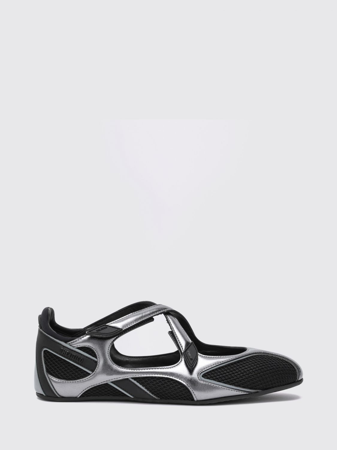 THE ATTICO Floor 01 Mary-Jane-Ballerinas von aus zweifarbigem Mesh mit Klettverschluss