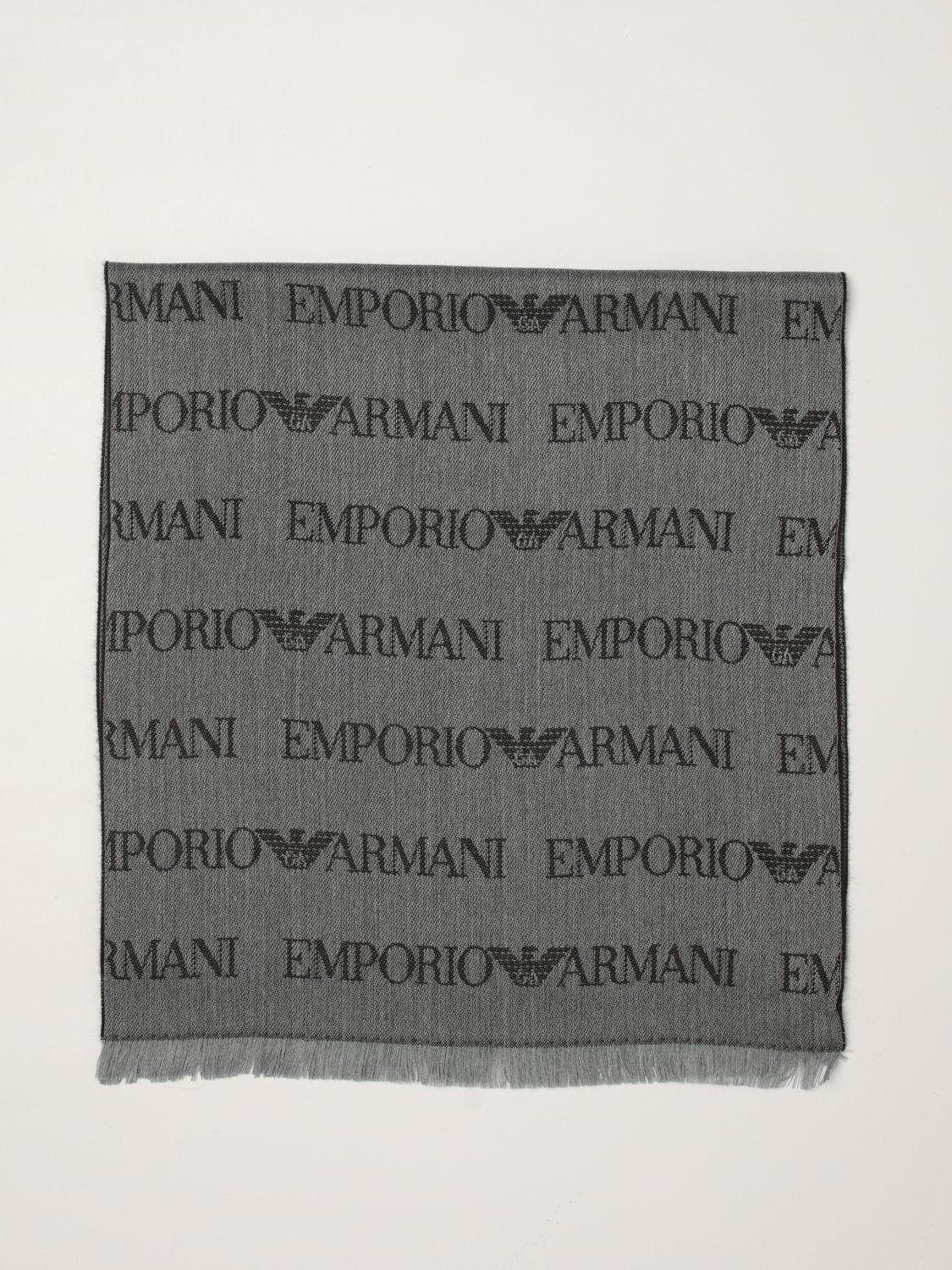 EMPORIO ARMANI Schal aus Schurwollmischung mit Jacquard-Logo-Muster