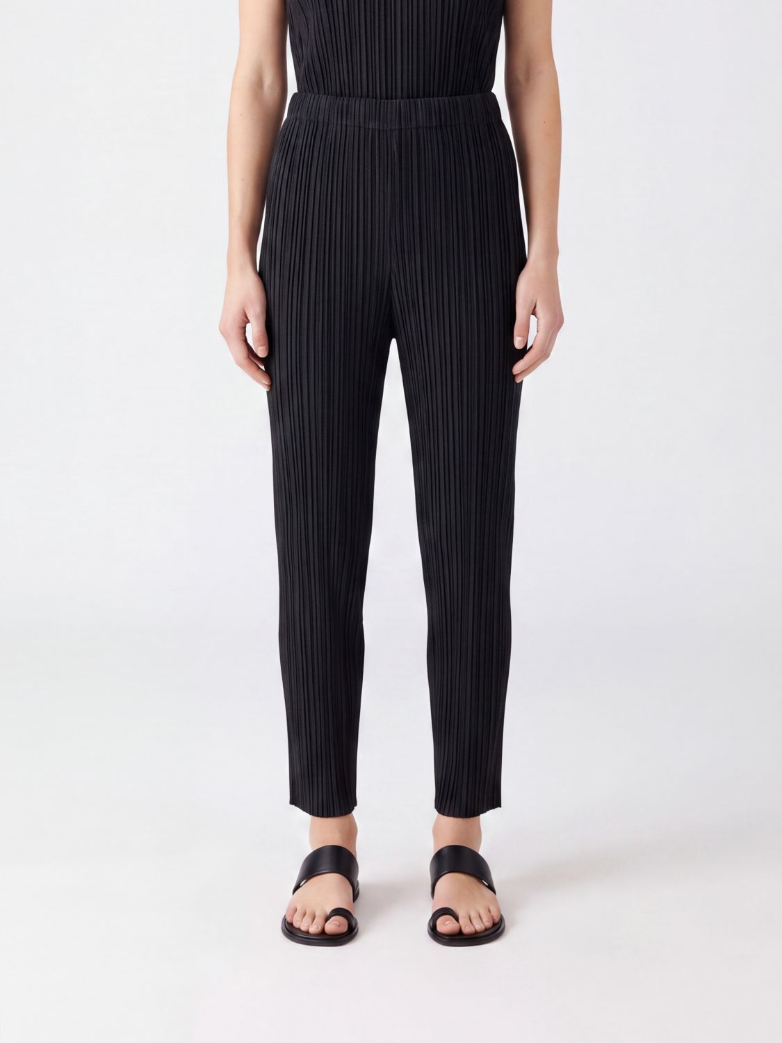 PLEATS PLEASE ISSEY MIYAKE Slim Fit Cropped Pleated Trousers
