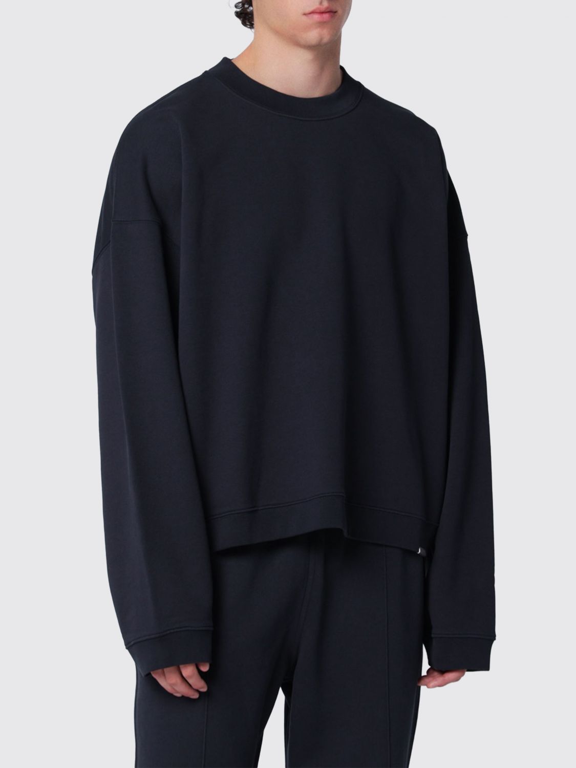 Represent Relaxed Fit Crewneck Jumper in Cotton with Dropped Shoulders