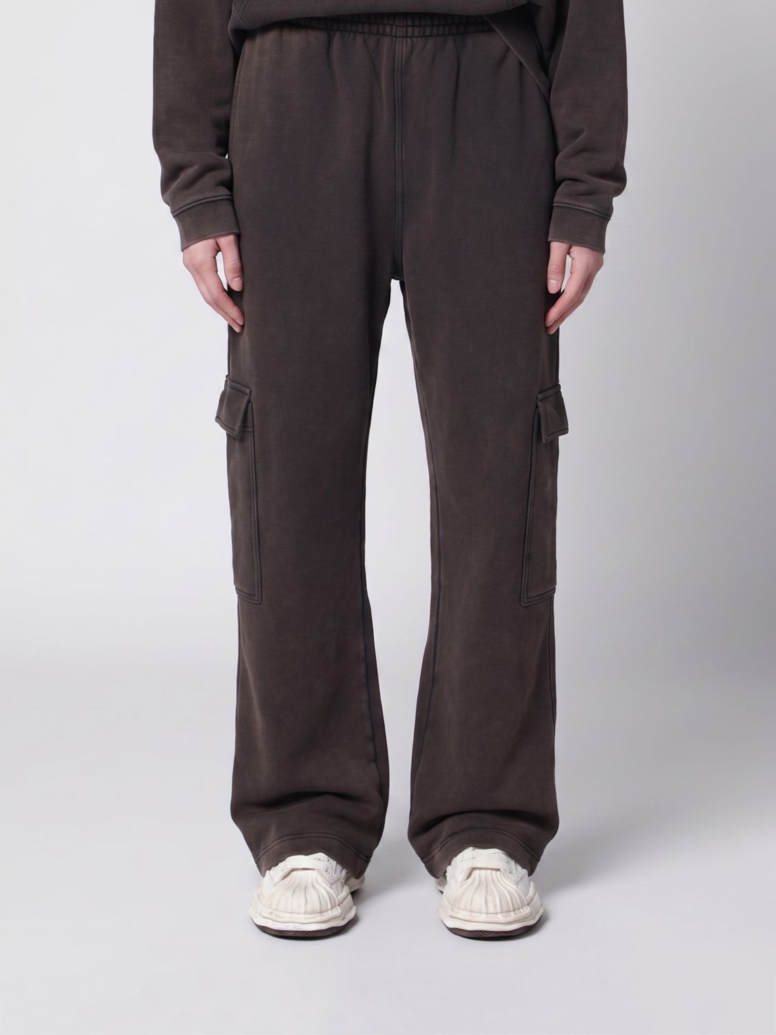 Represent Wide-Leg Cargo Trousers in Jersey with Elasticated Mid-Rise Waist