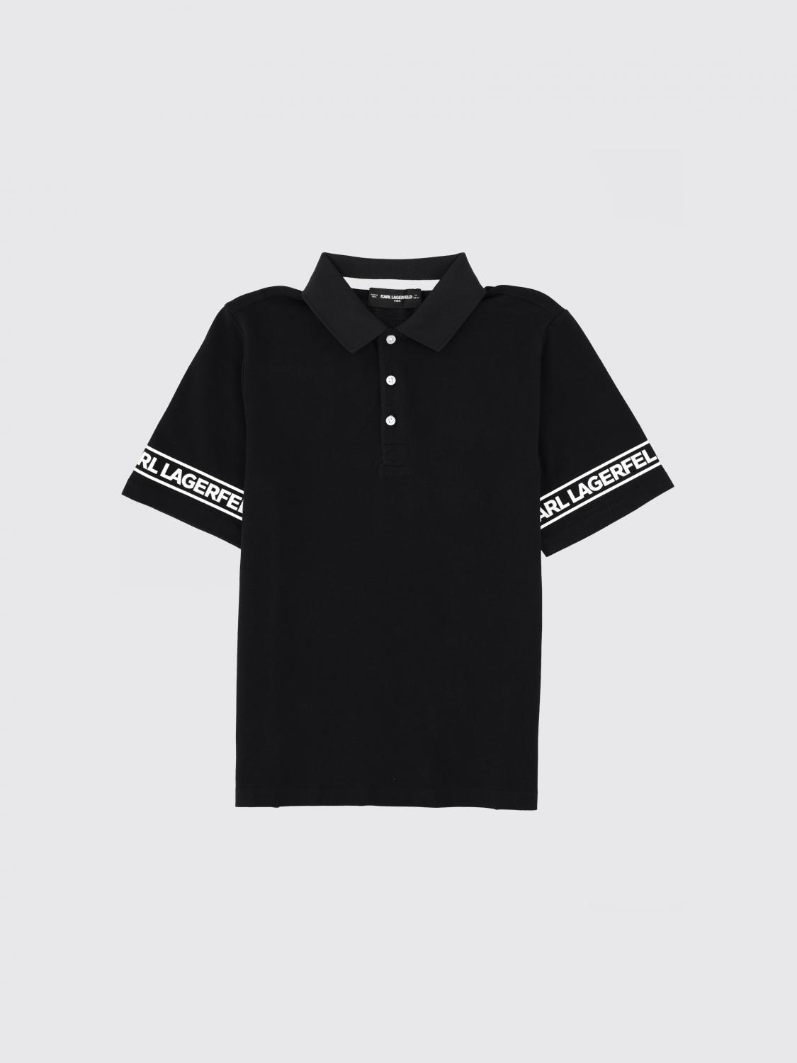 KARL LAGERFELD Boy's Contrast Logo Cotton Polo Shirt