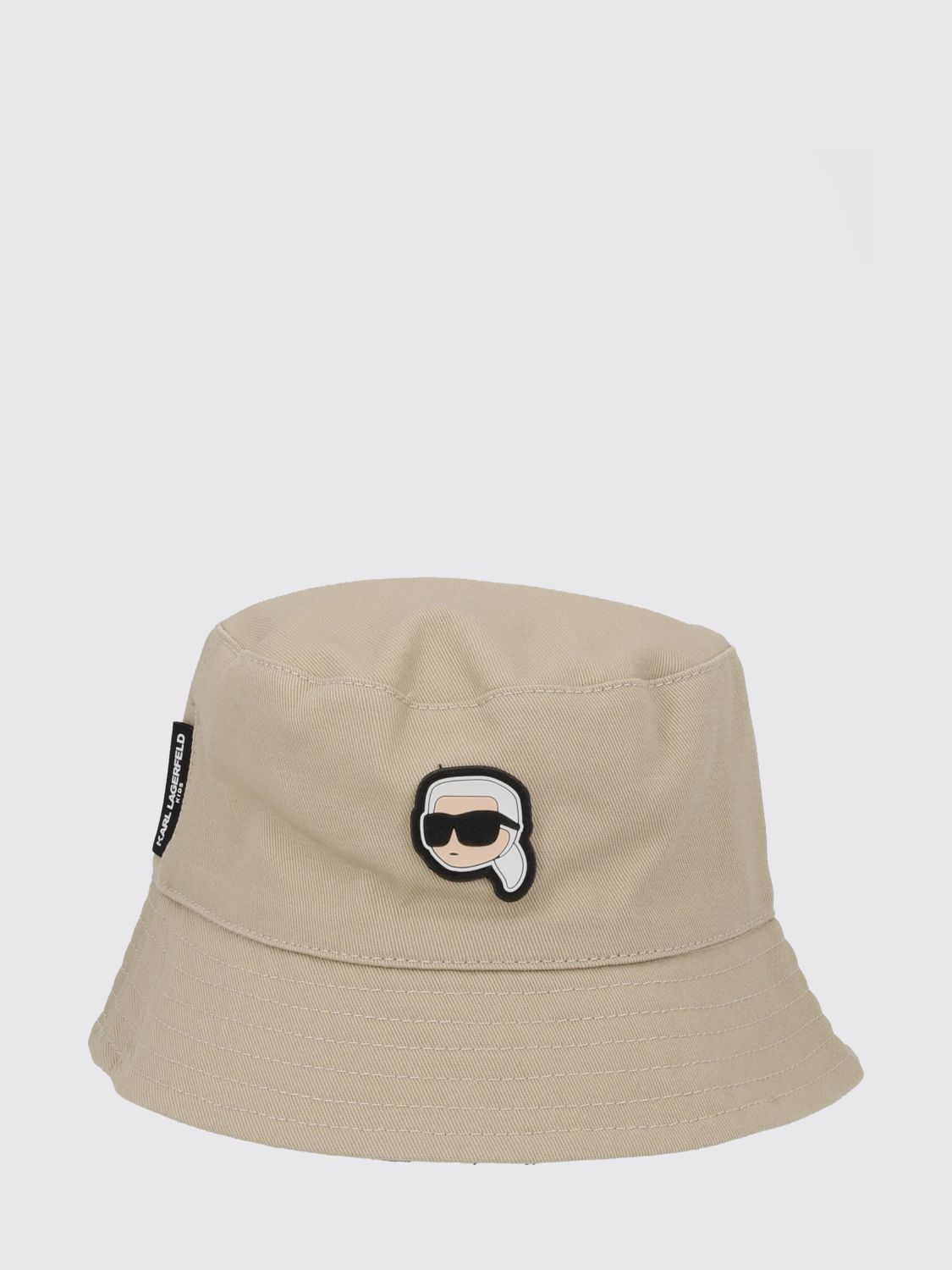 KARL LAGERFELD Fischerhut aus Baumwolle für Jungen mit gesticktem Logo-Patch