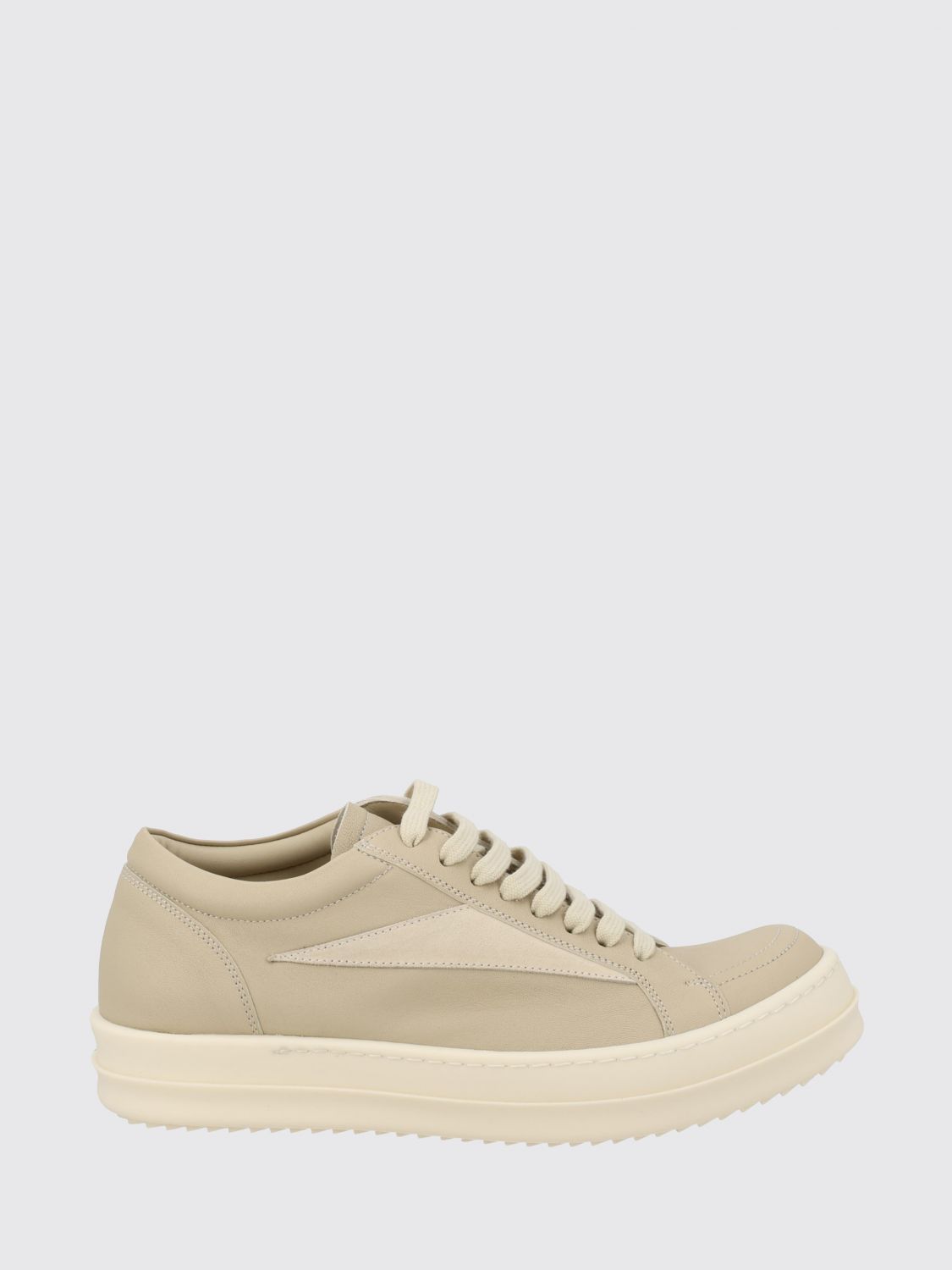 RICK OWENS Bicolour Leather and Suede Low-Top Trainers with Padded Ankle