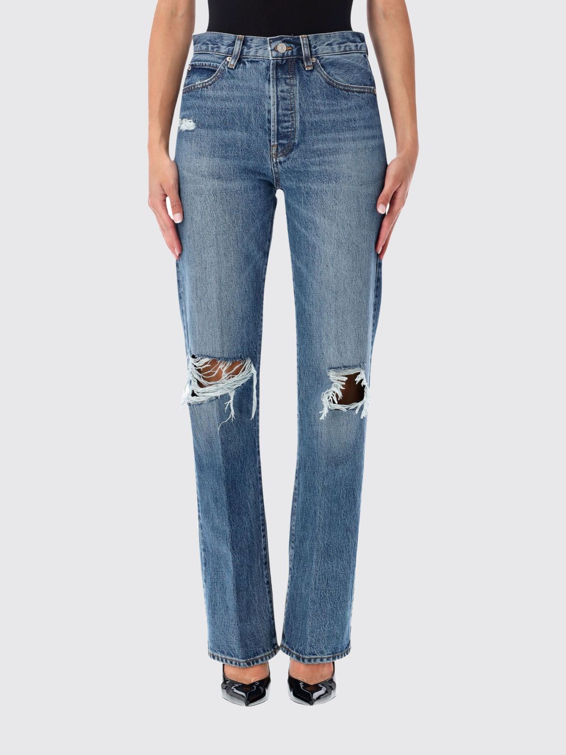 FRAME Jeans Woman color Denim