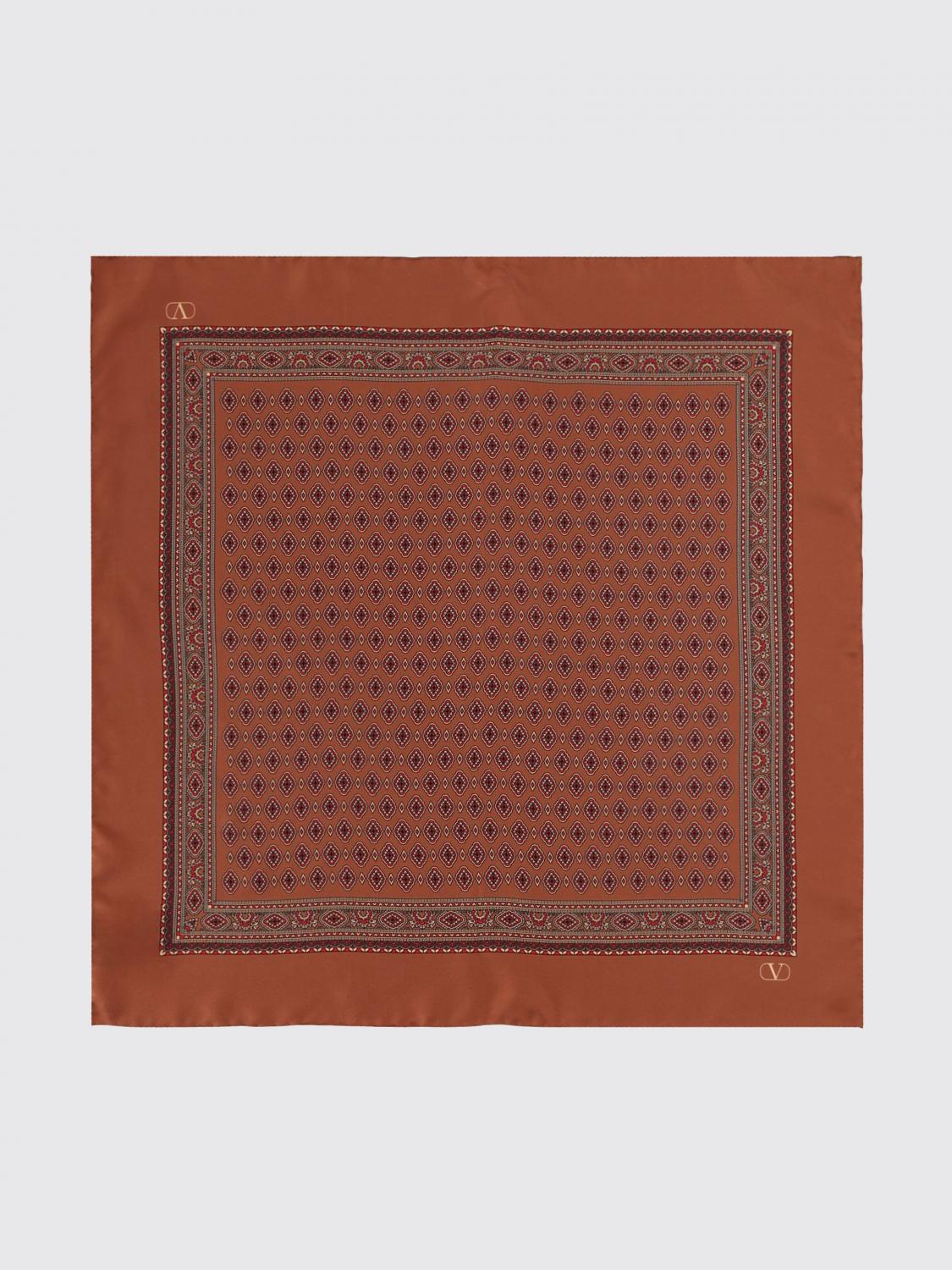 VALENTINO GARAVANI Square Ethnic Print VLogo Silk Scarf