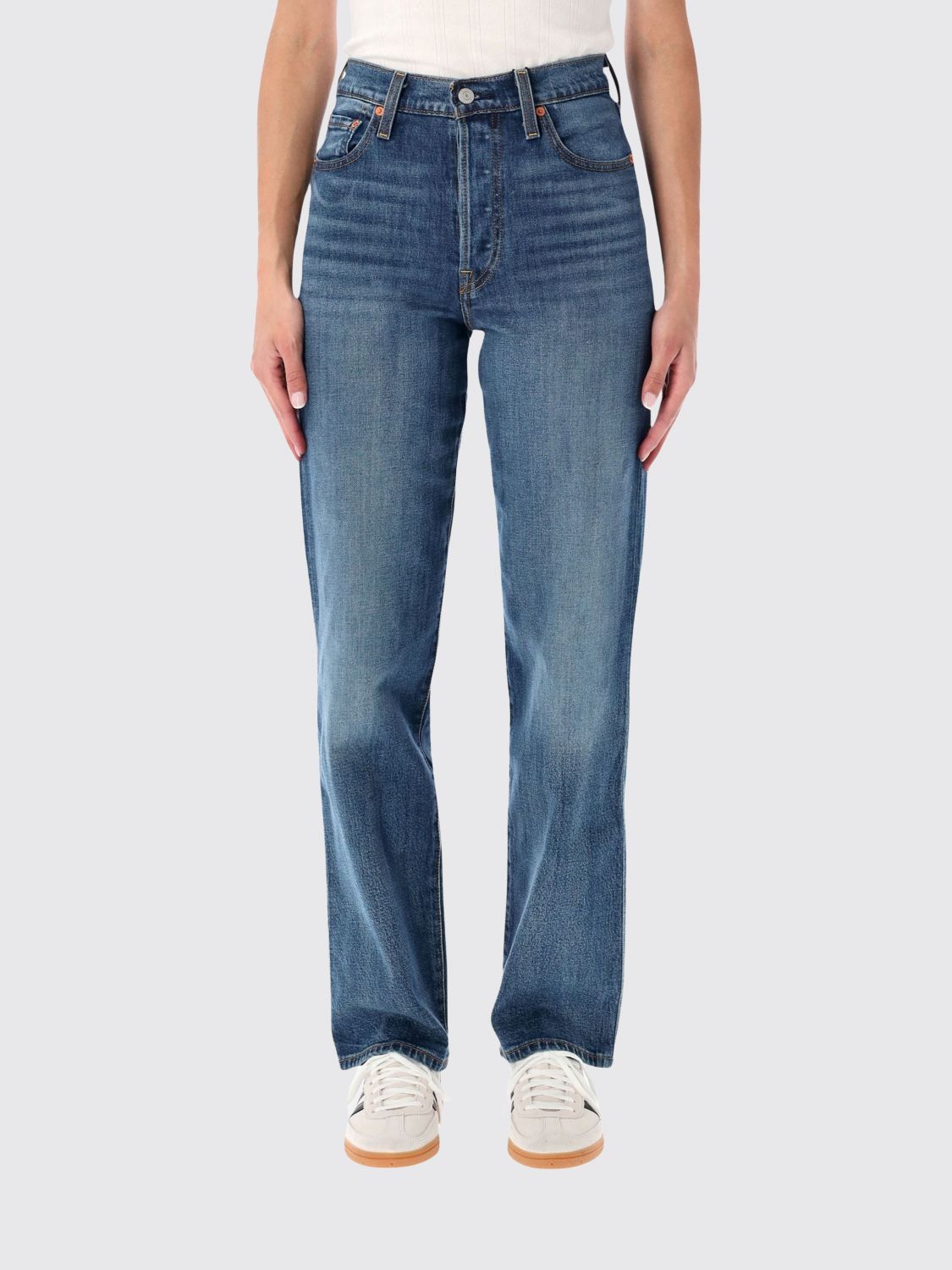 LEVI'S High-Waist Straight-Jeans Ribcage aus Baumwoll-Lyocell-Denim
