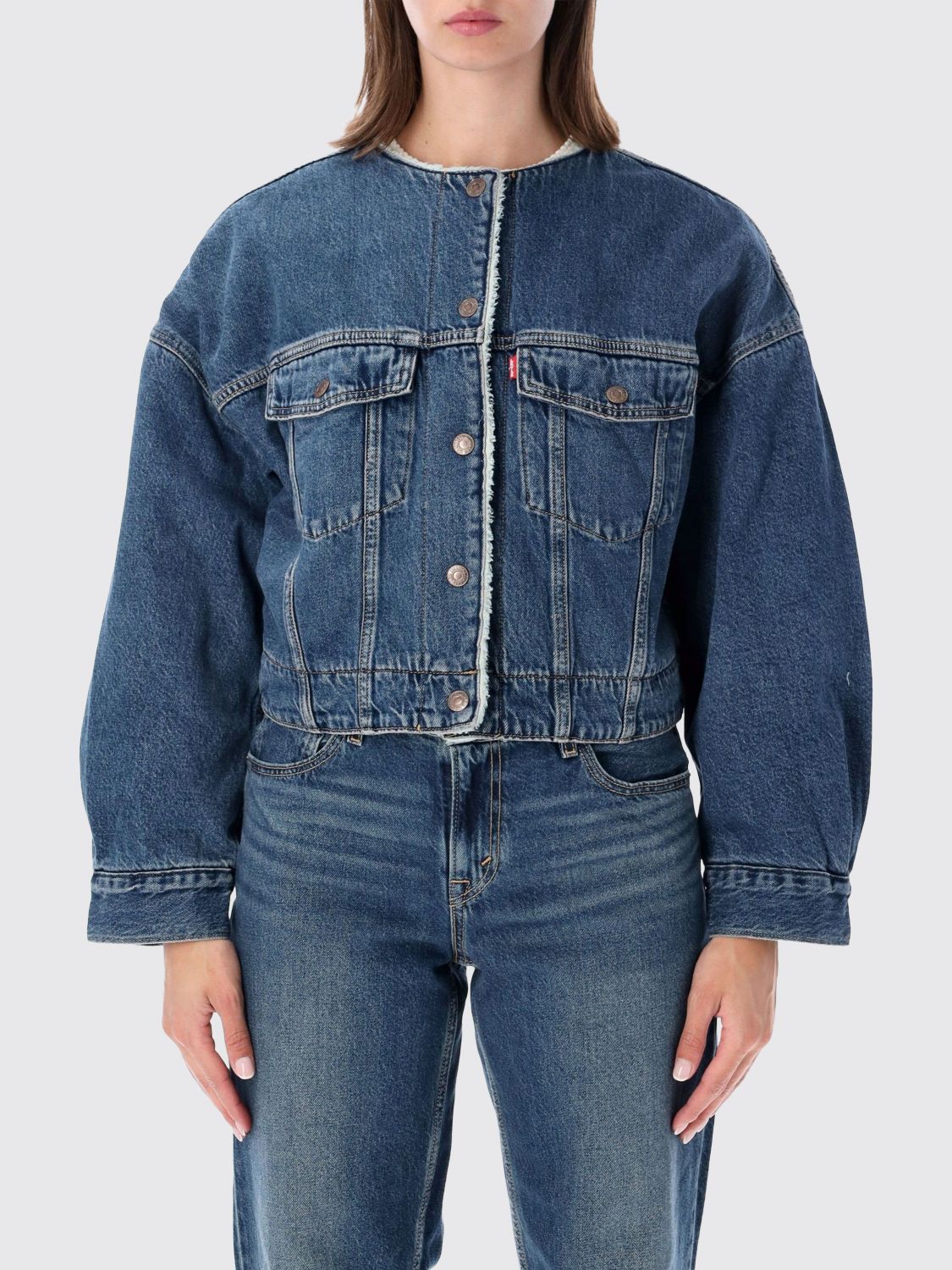 LEVI'S Coat Woman color Blue