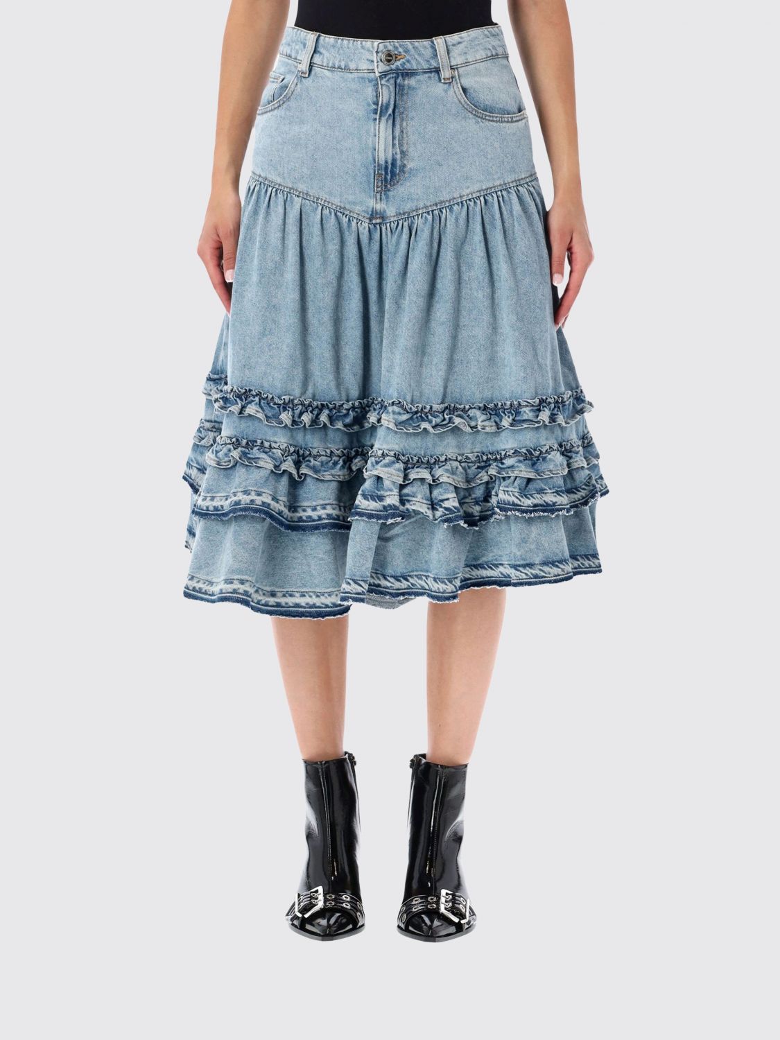 GANNI Skirt Woman color Blue