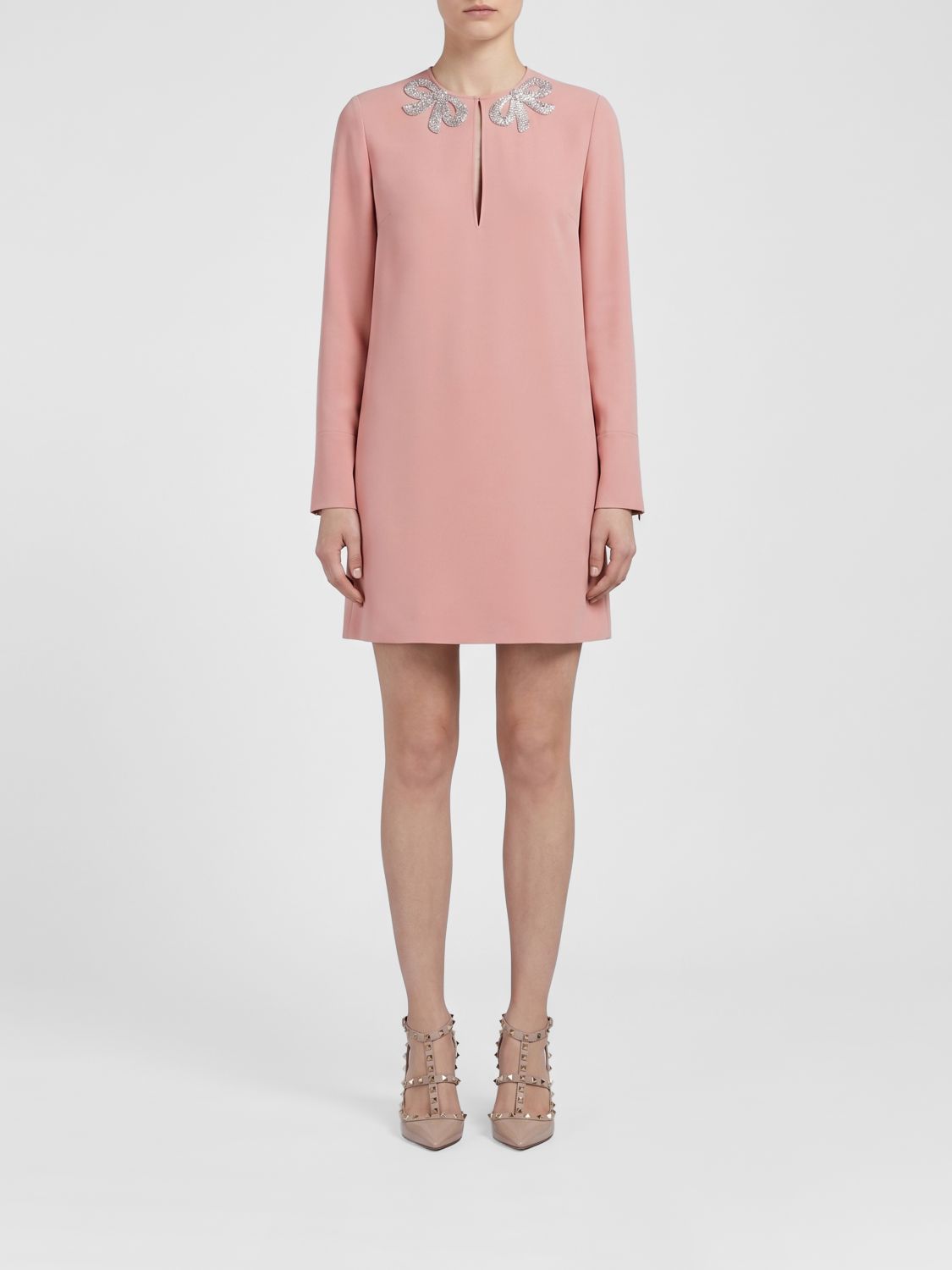 VALENTINO GARAVANI Seiden-Etui-Minikleid mit Paillettenstickerei
