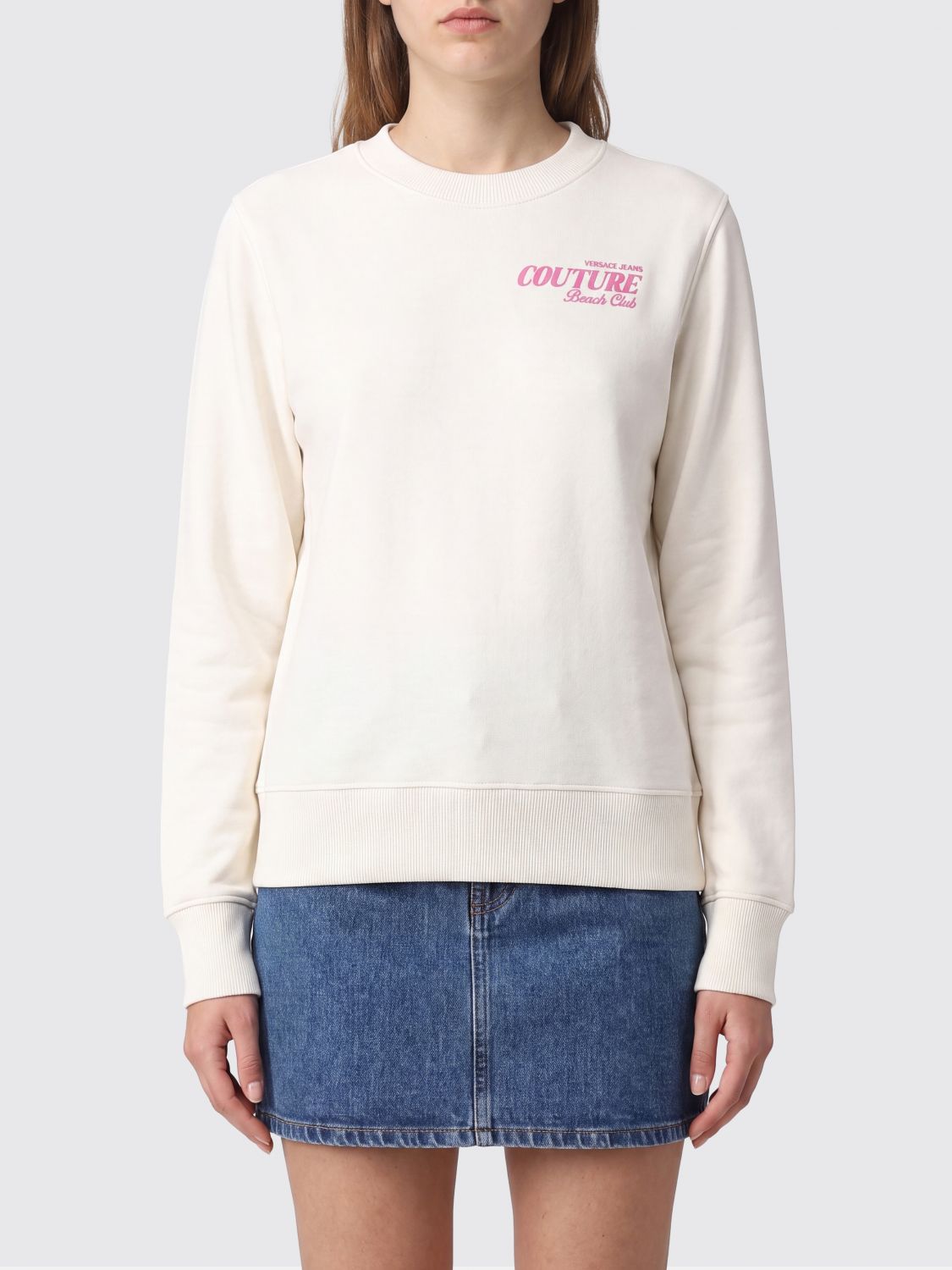VERSACE JEANS COUTURE Sweatshirt Woman color Ivory