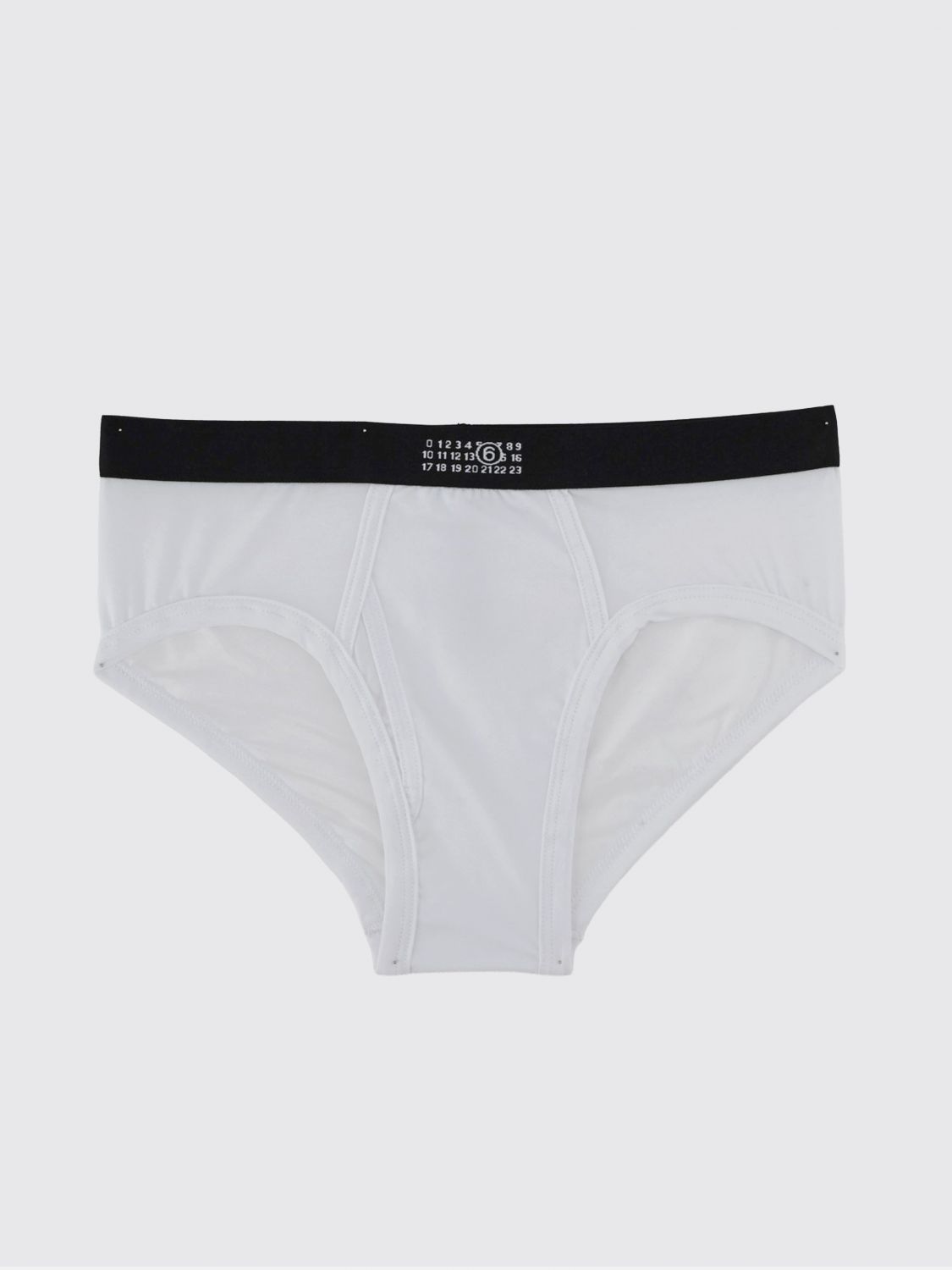 MM6 MAISON MARGIELA Cotton Briefs with Logo Elastic Waistband