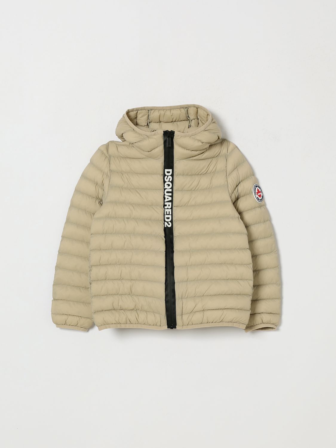 DSQUARED2 Boy's Polyamide Short Puffer Jacket with Hood and Contrast Logo
