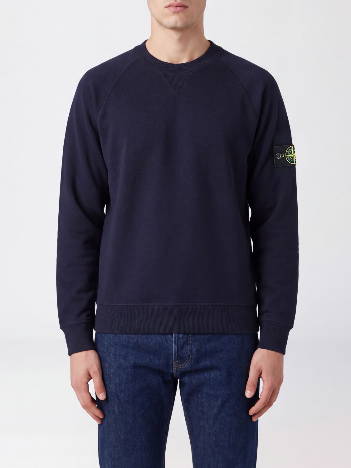 STONE ISLAND Wollmischung-Pullover mit Rundhalsausschnitt und Compass-Logo