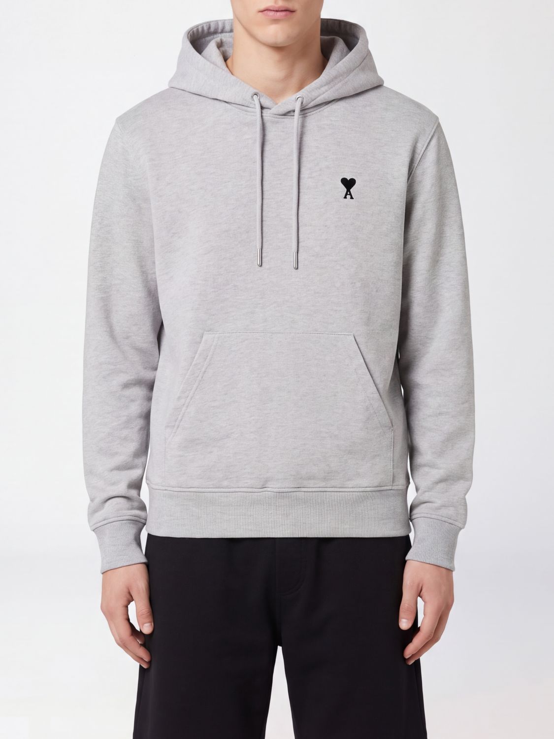 AMI PARIS Baumwoll-Hoodie mit kontrastierendem gesticktem Logo