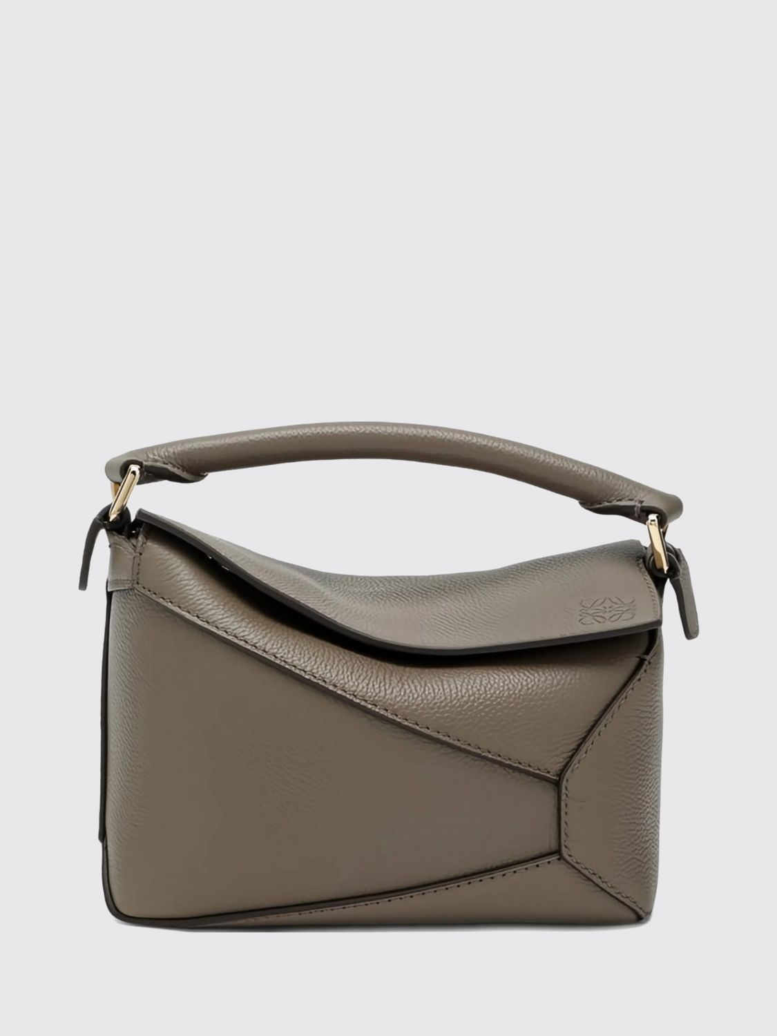 LOEWE Puzzle Mini Handbag in Grained Calfskin with Shoulder Strap
