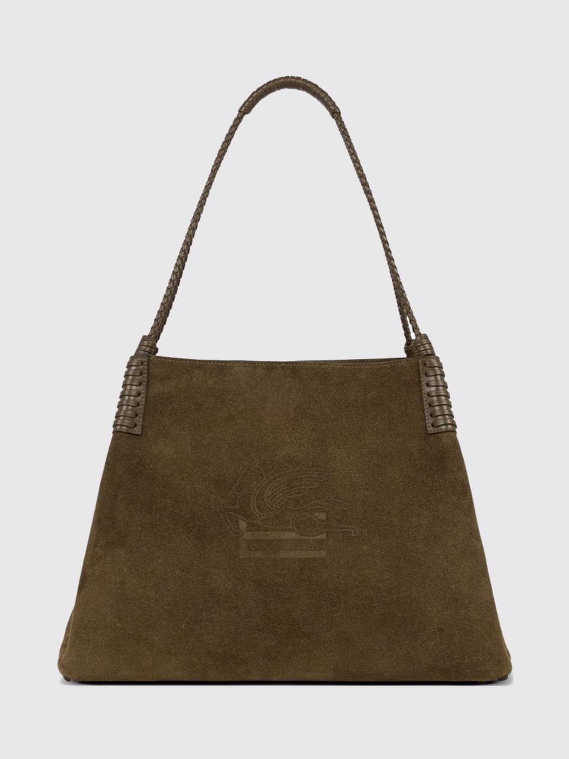ETRO Libra Large Suede Tote Bag with Braided Handles ETRO Libra Large Suede Tote Bag with Braided Handles