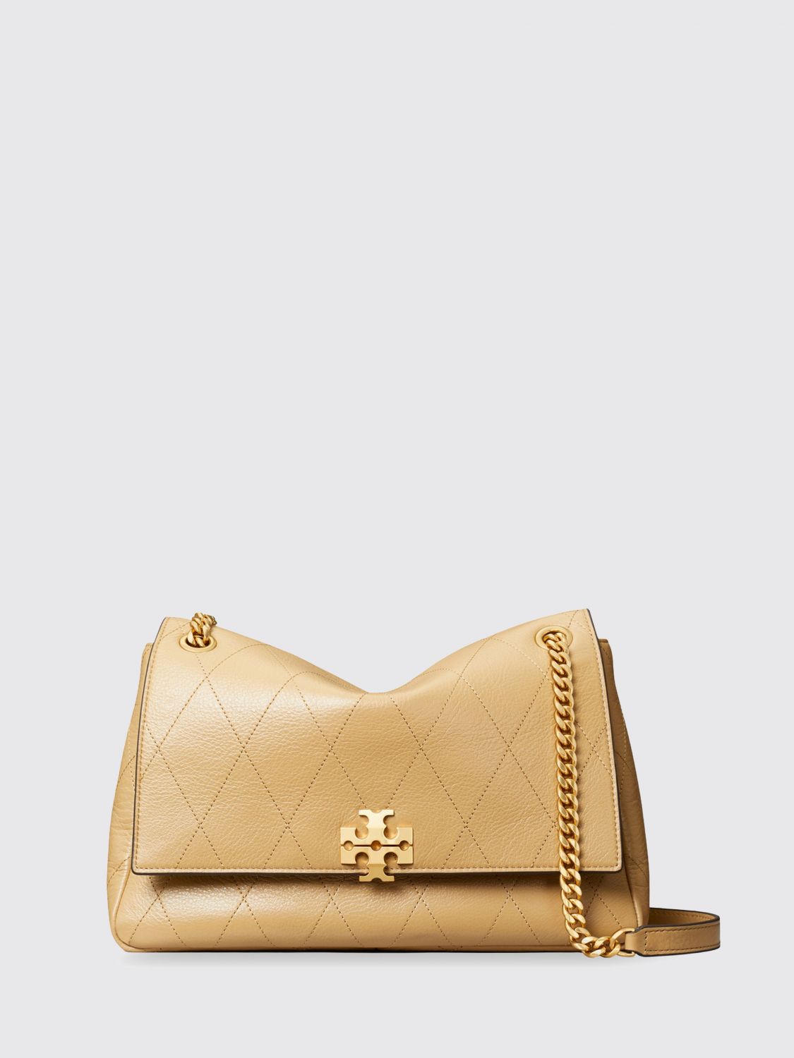 TORY BURCH Charlie Matelassé Leather Shoulder Bag with Double T Logo TORY