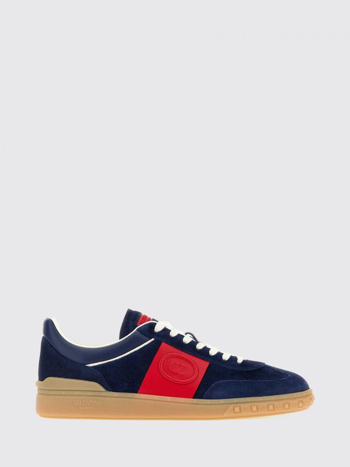 VALENTINO GARAVANI Sneakers basse Upvillage in pelle di vitello e suede con logo VLogo