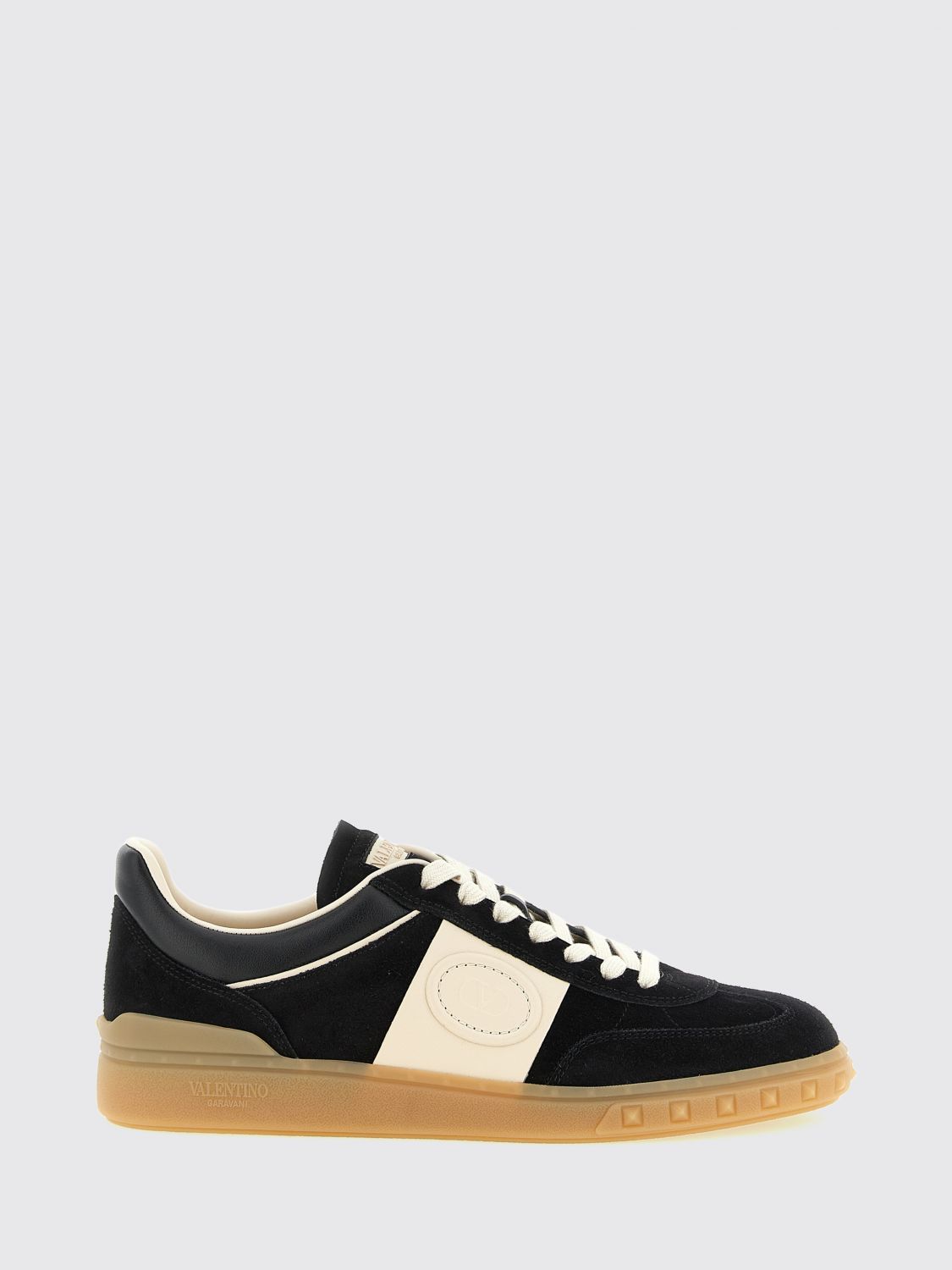 VALENTINO GARAVANI Sneakers basse Upvillage in pelle di vitello e suede con logo VLogo