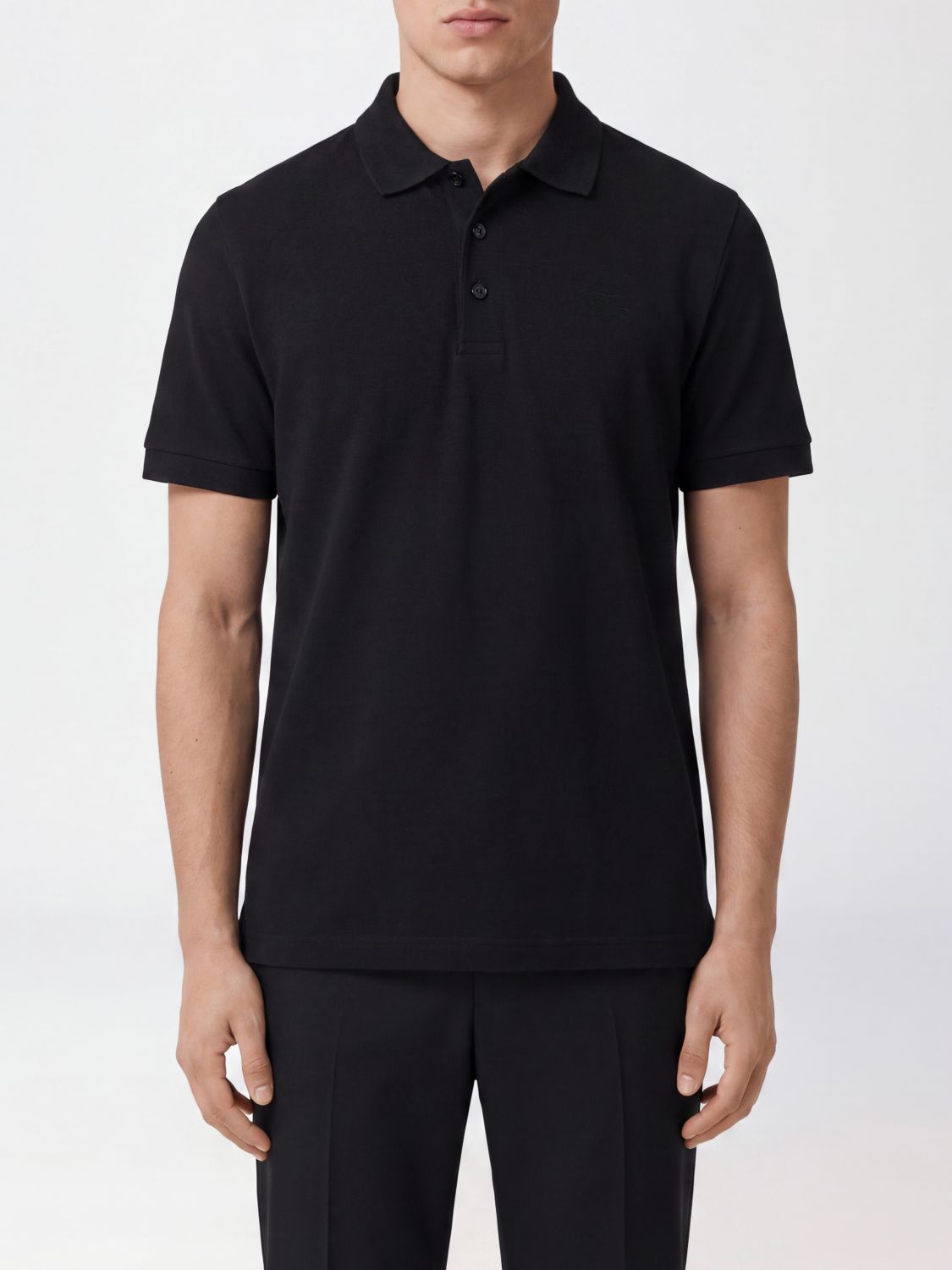 Burberry Short-Sleeved Cotton Polo Shirt with Ribbed Collar · M