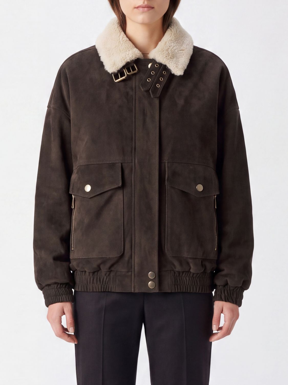 SEMICOUTURE Jacket Woman color Brown