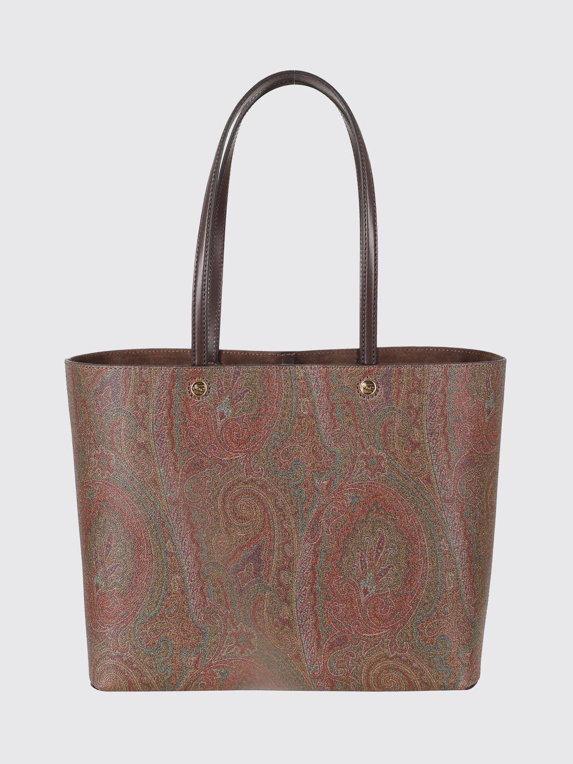 ETRO Essential Paisley Print Coated Cotton Tote Bag with Pegaso Logo