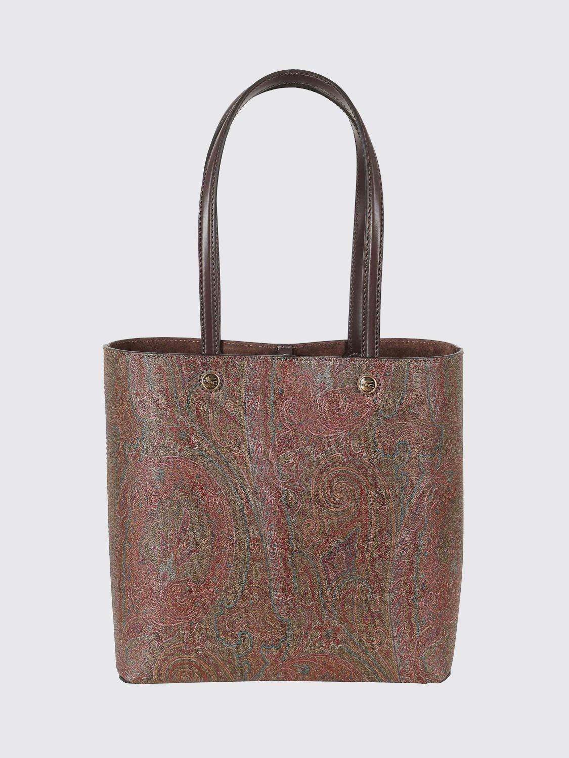 ETRO Essential Medium Paisley Cotton Tote Bag with Double Leather Handles ETRO Essential Medium Paisley Cotton Tote Bag with Double Leather Handles