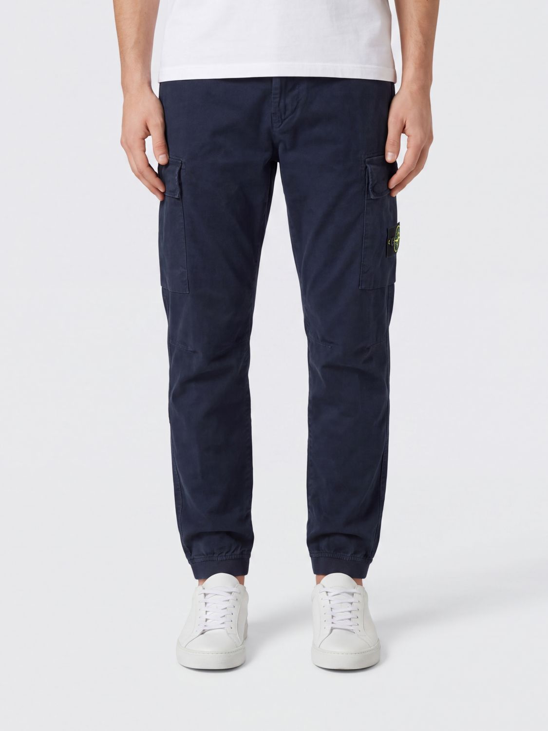 STONE ISLAND Slim Fit Cargo-Hose aus technischem Stretch-Stoff mit Compass-Logo