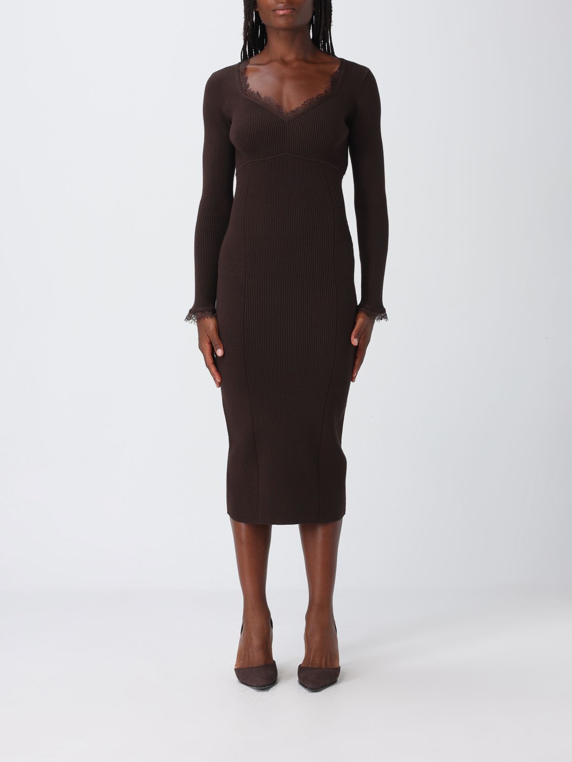 TWINSET Dress Woman color Brown