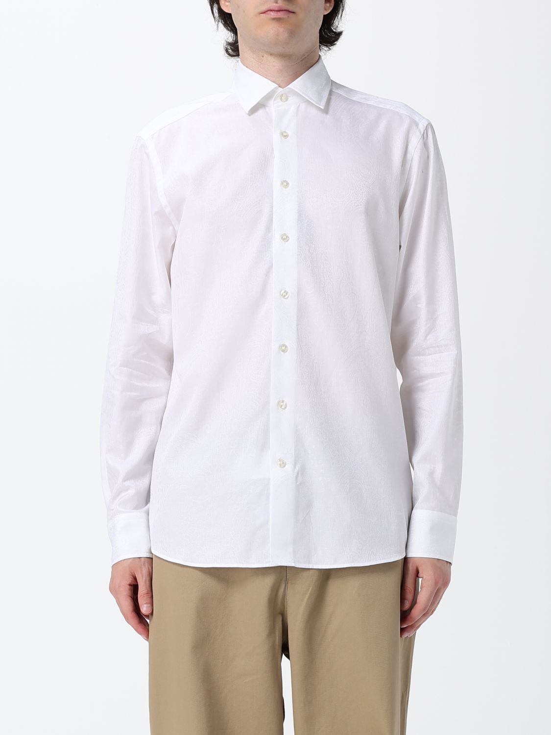 ETRO Long-Sleeved Cotton Poplin Shirt with a French Collar